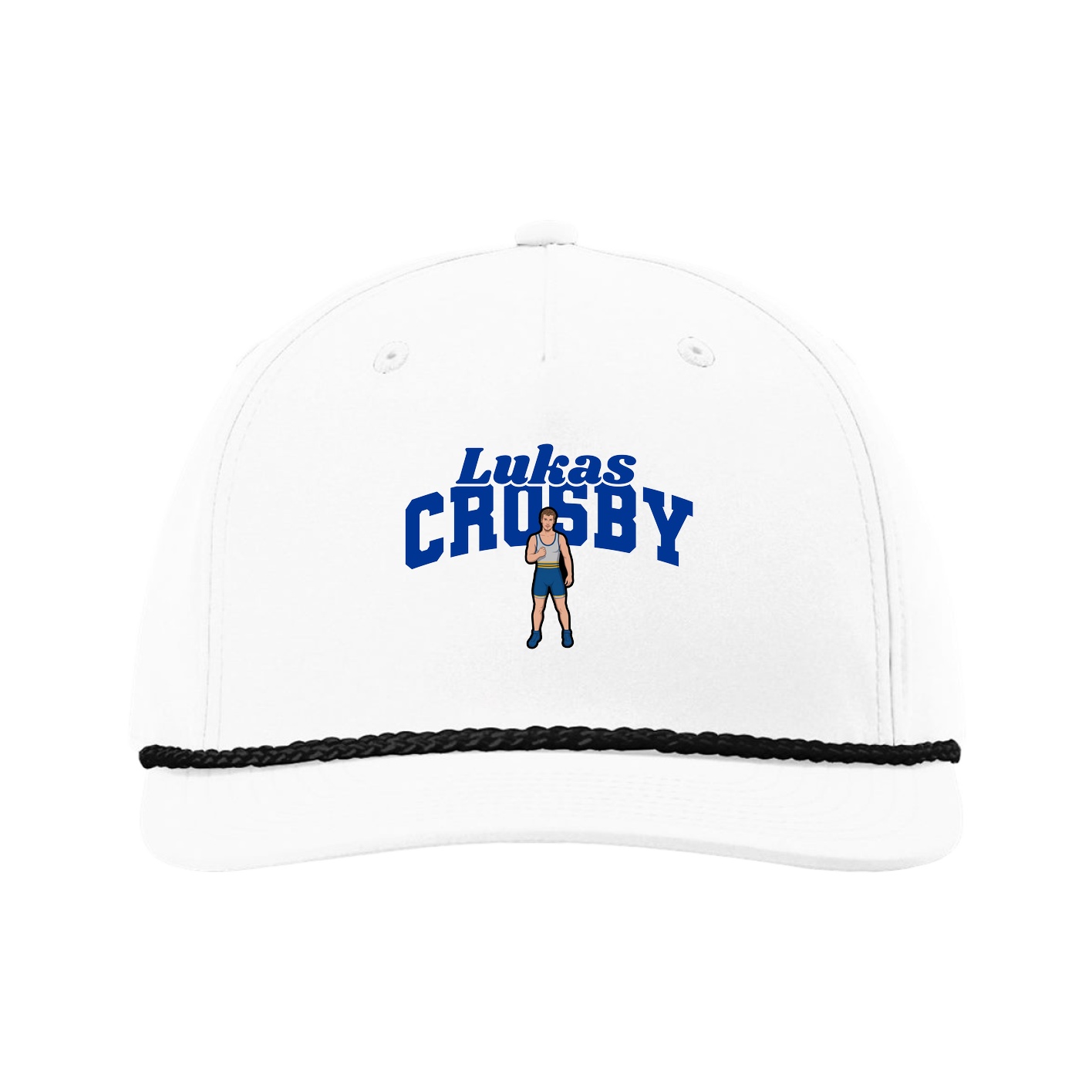 Five-Panel Classic Rope Cap — Signature Arch in White