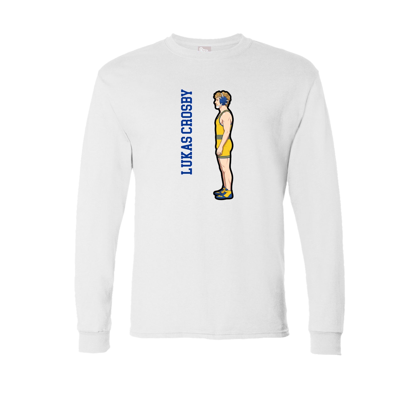 Long Sleeve Tee — Name Vertical in White