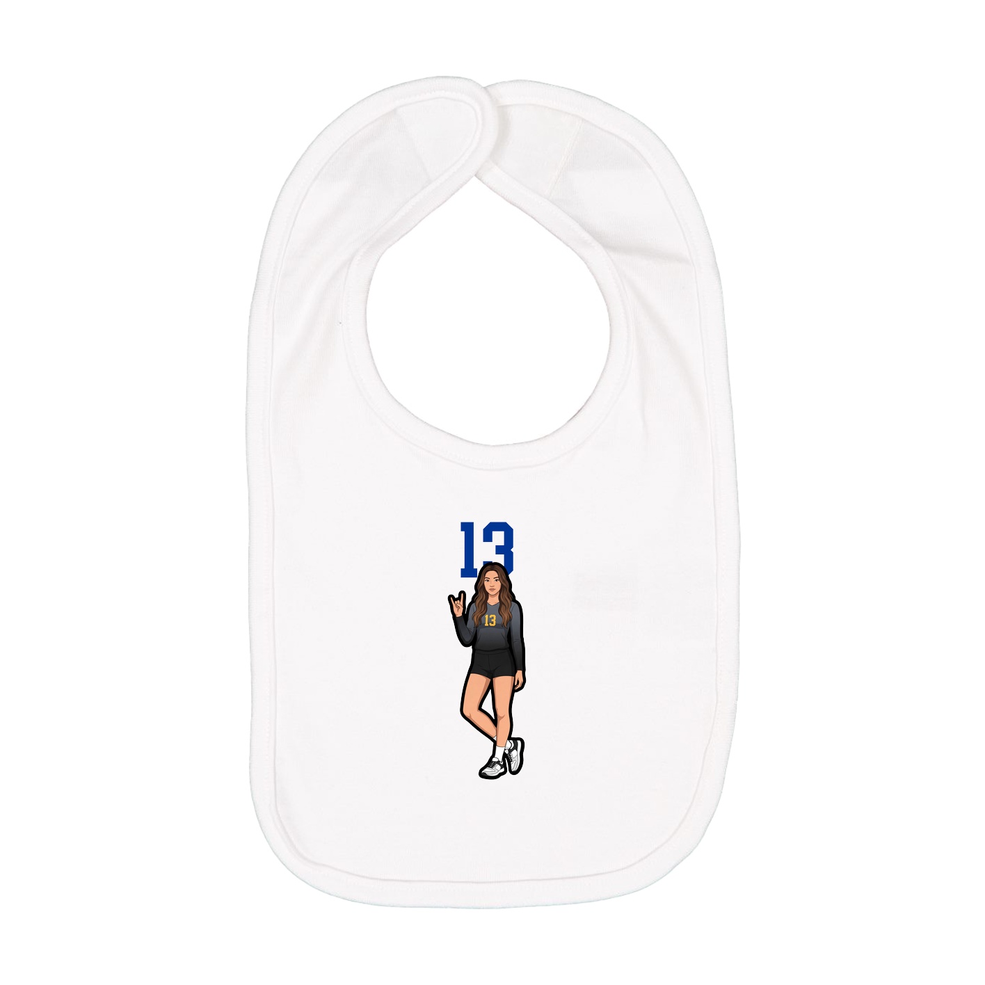 Infant Bib — Number Top in White