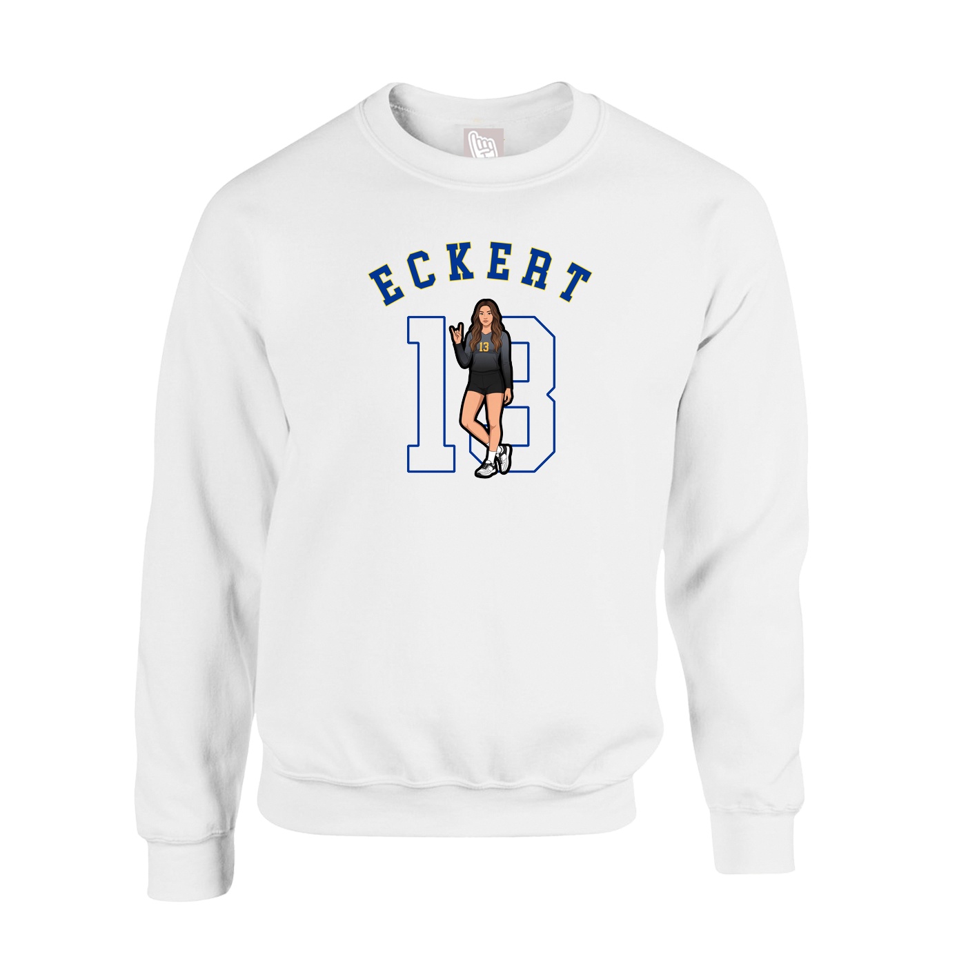 Fleece Crew — Shirsey Arch in White