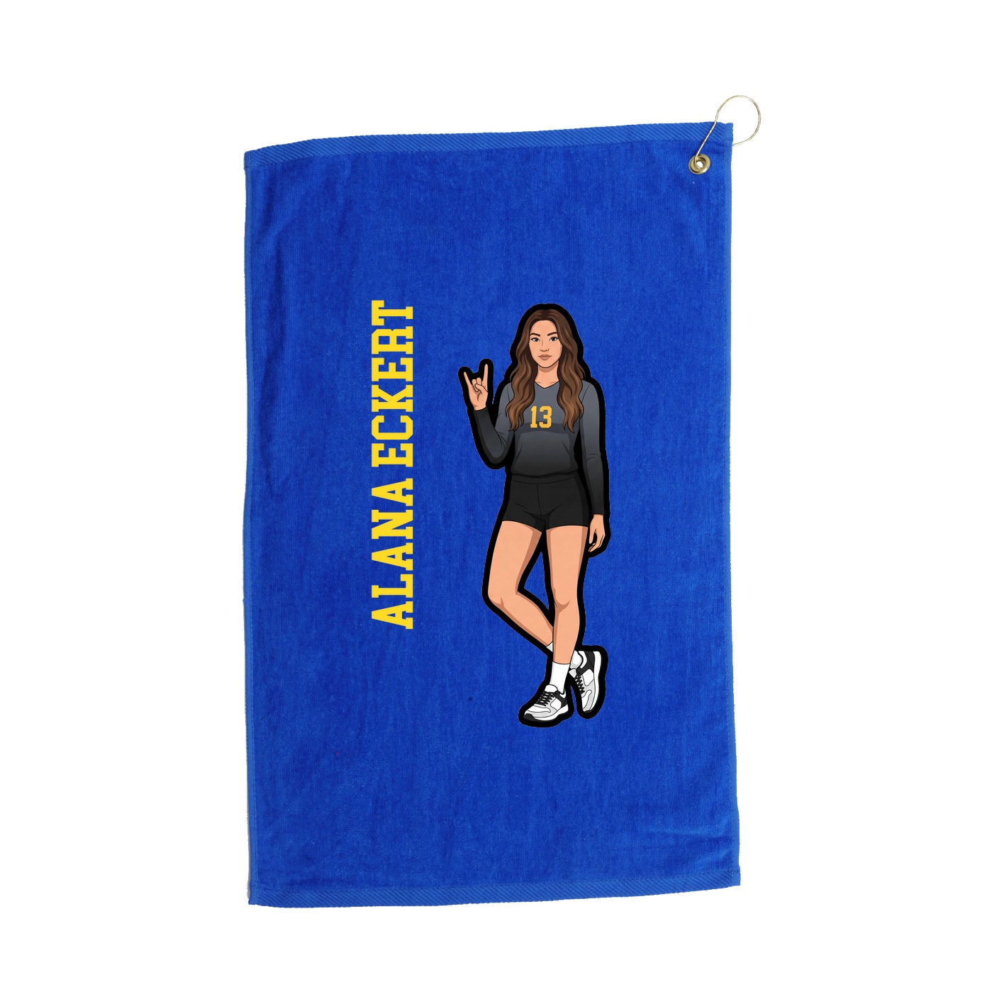 Golf Towel — Name Vertical in Royal