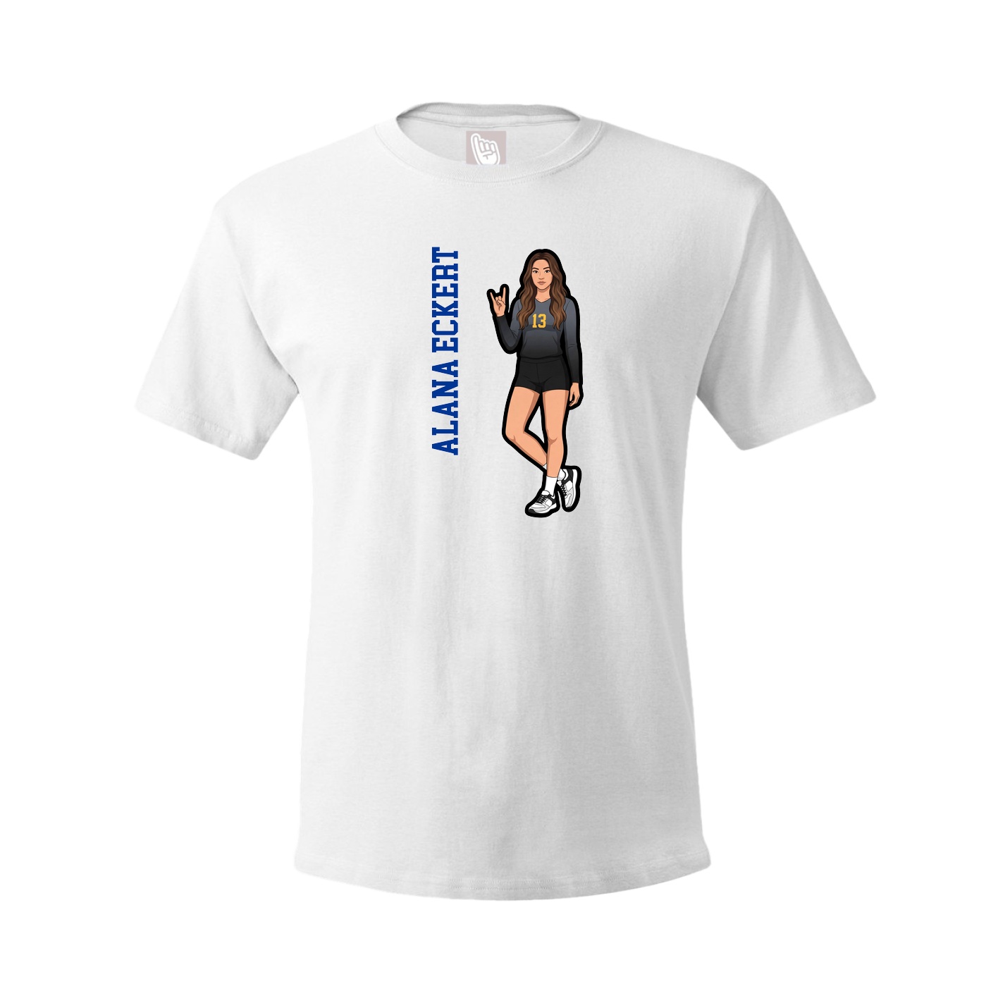 Youth Tee — Name Vertical in White