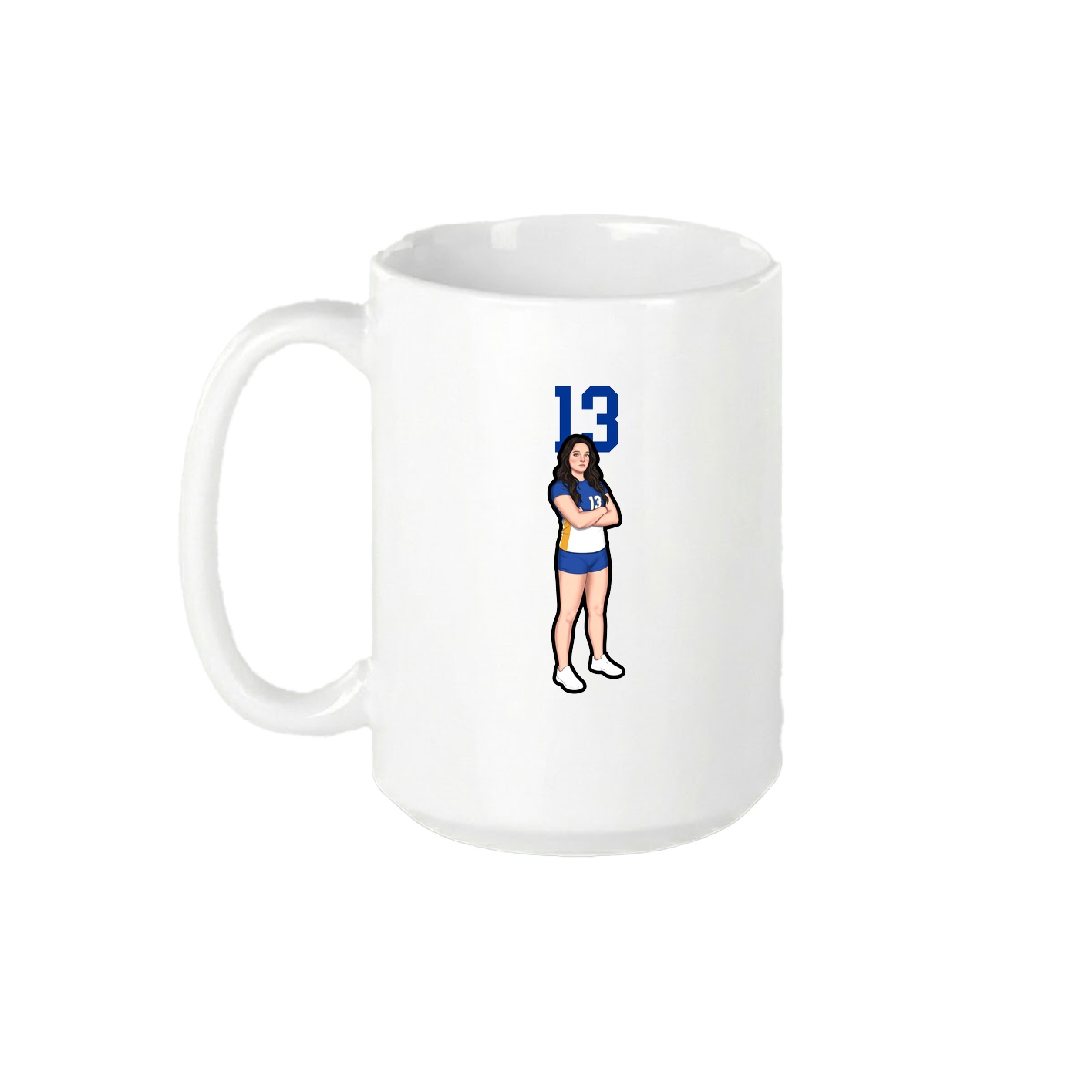 15oz Coffee Mug — Number Top in White
