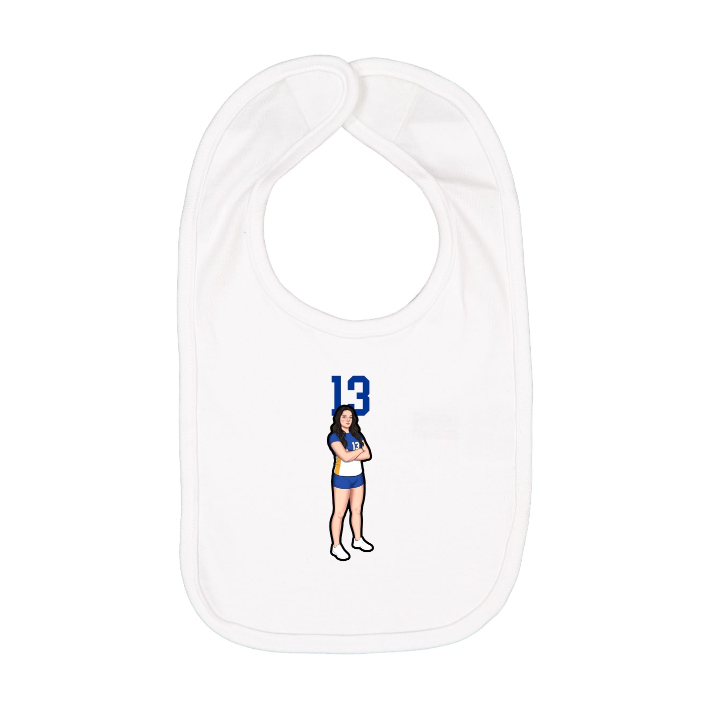 Infant Bib — Number Top in White