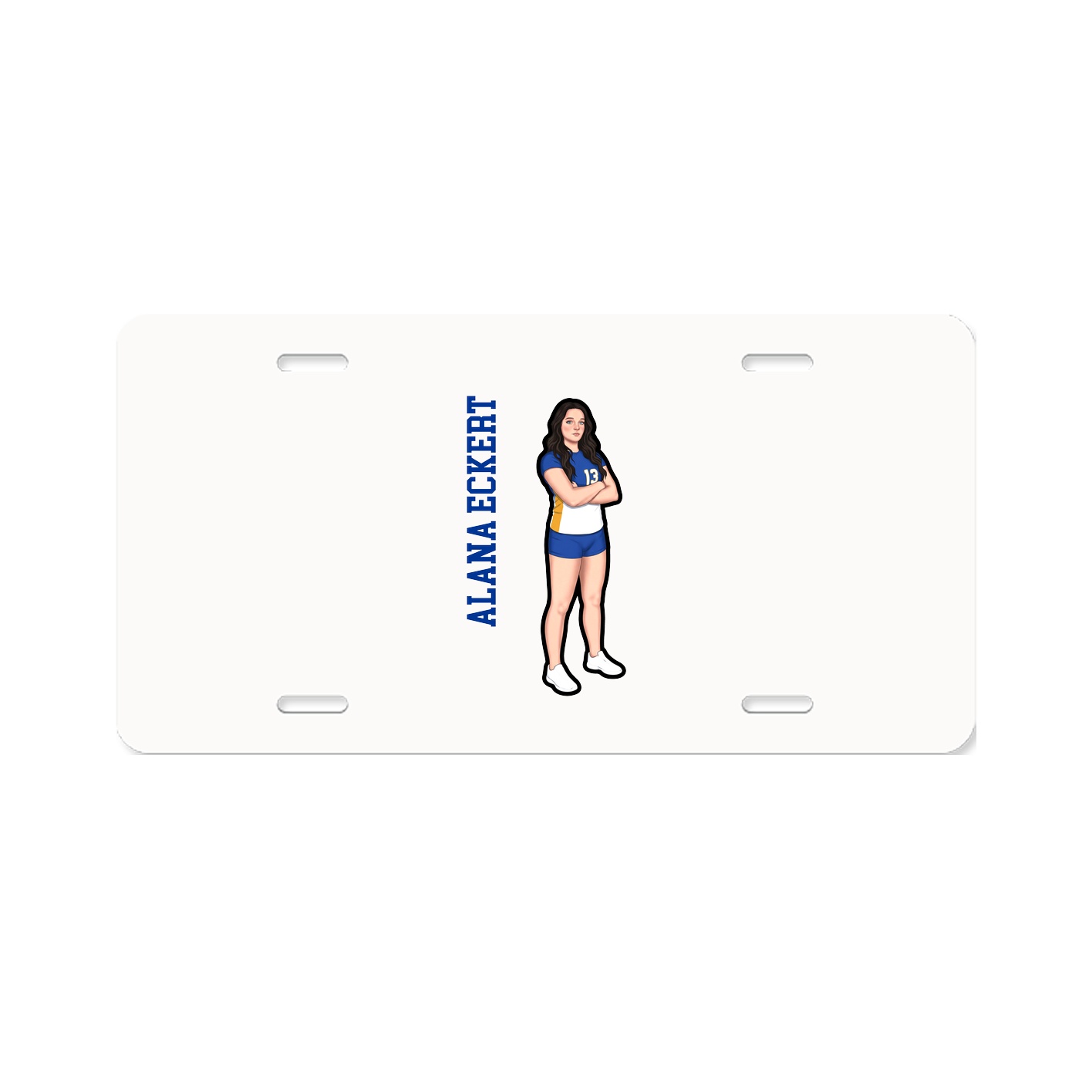 License Plate — Name Vertical in Classic