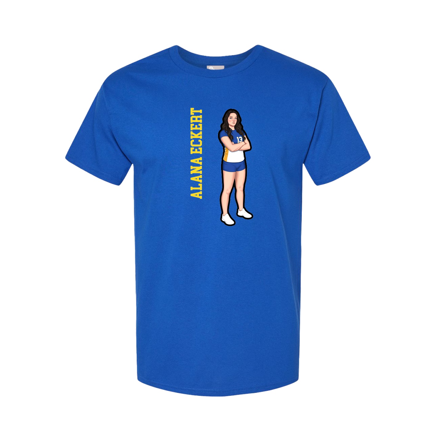 Youth Tee — Name Vertical in Royal