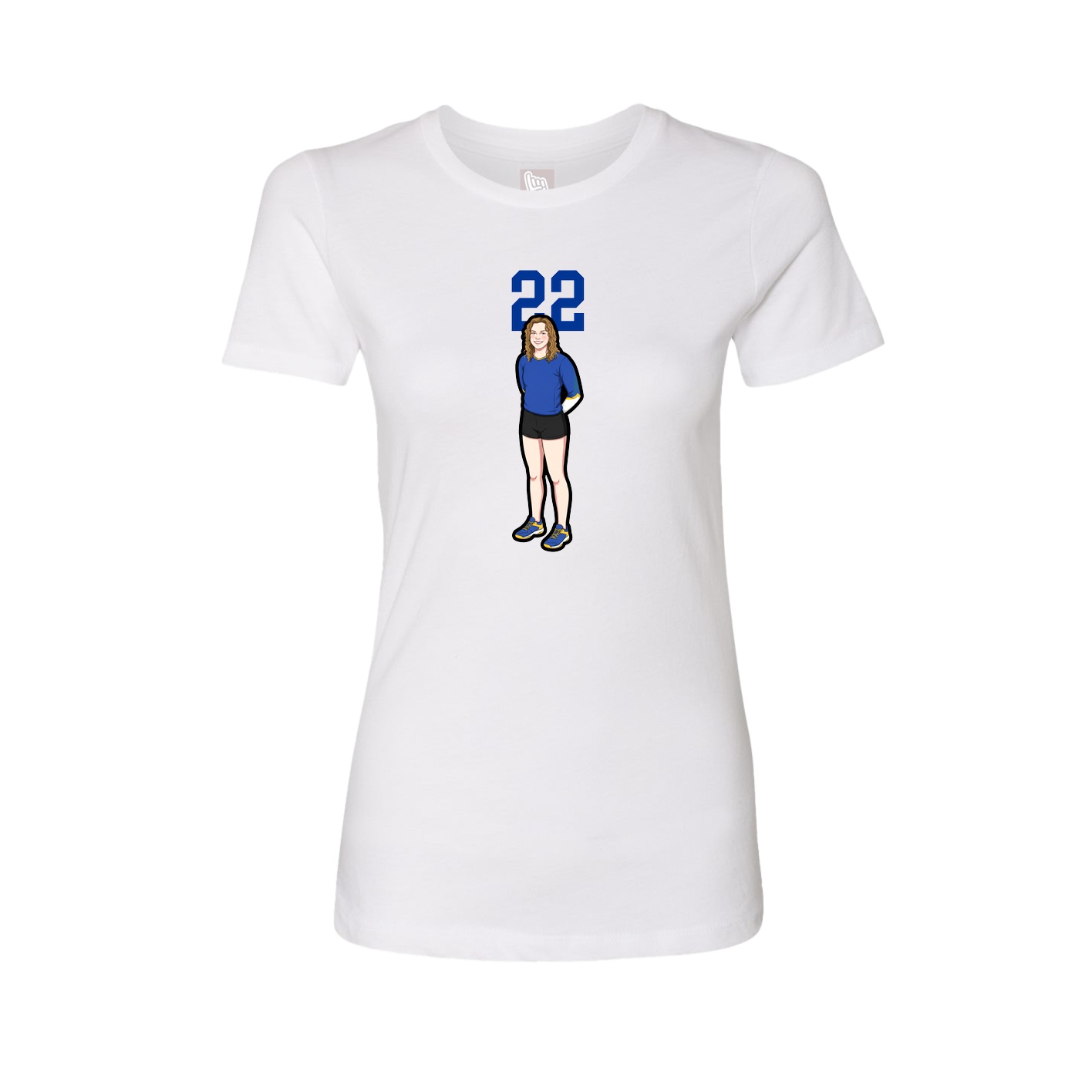 Fitted Women's Tee — Number Top in White