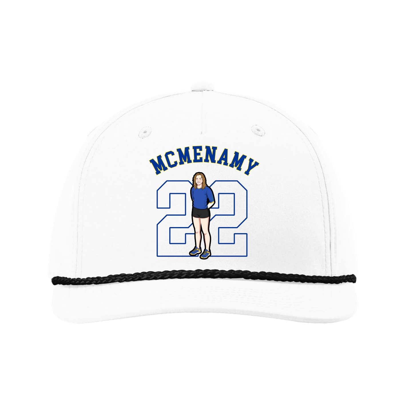 Five-Panel Classic Rope Cap — Shirsey Arch in White