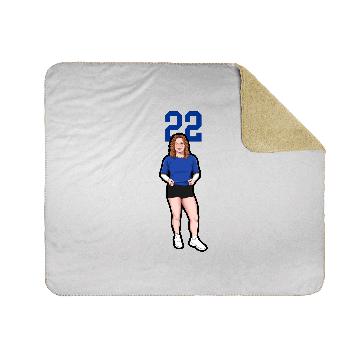 Throw Blanket — Number Top in White
