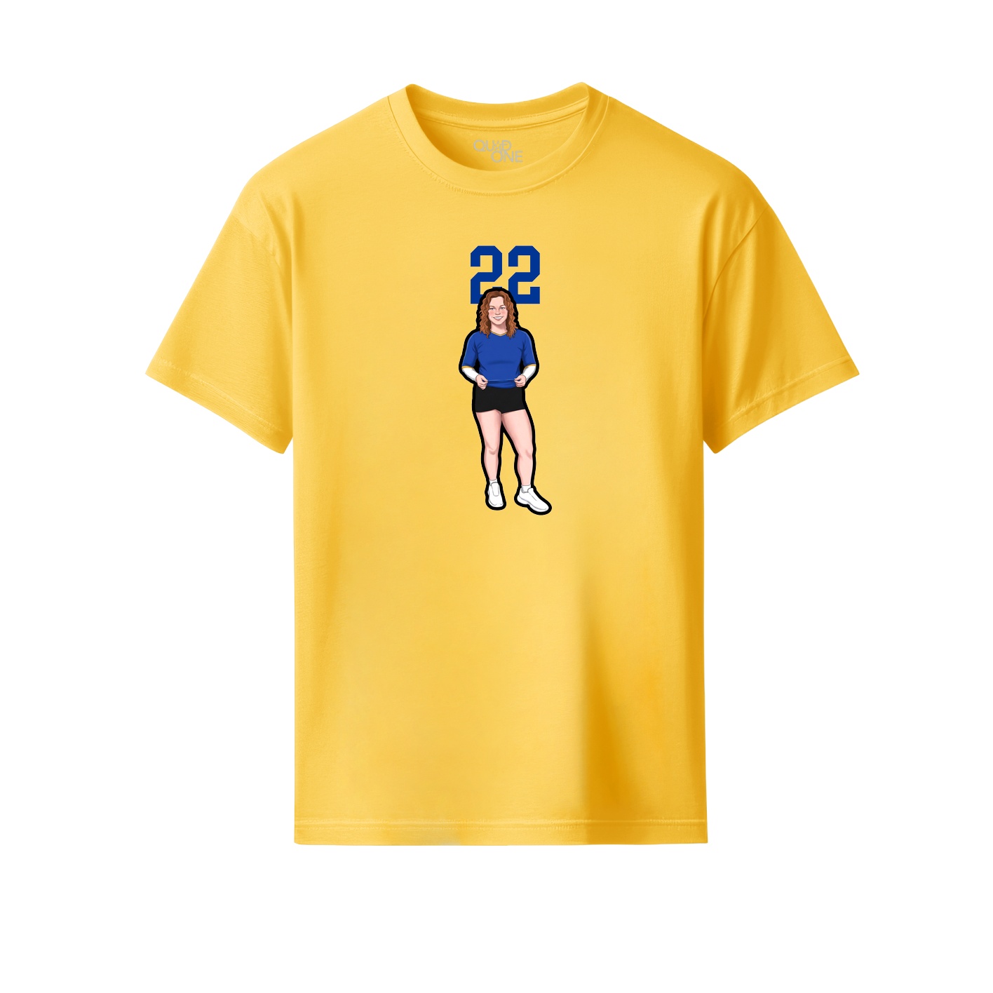 Youth Tee — Number Top in Yellow