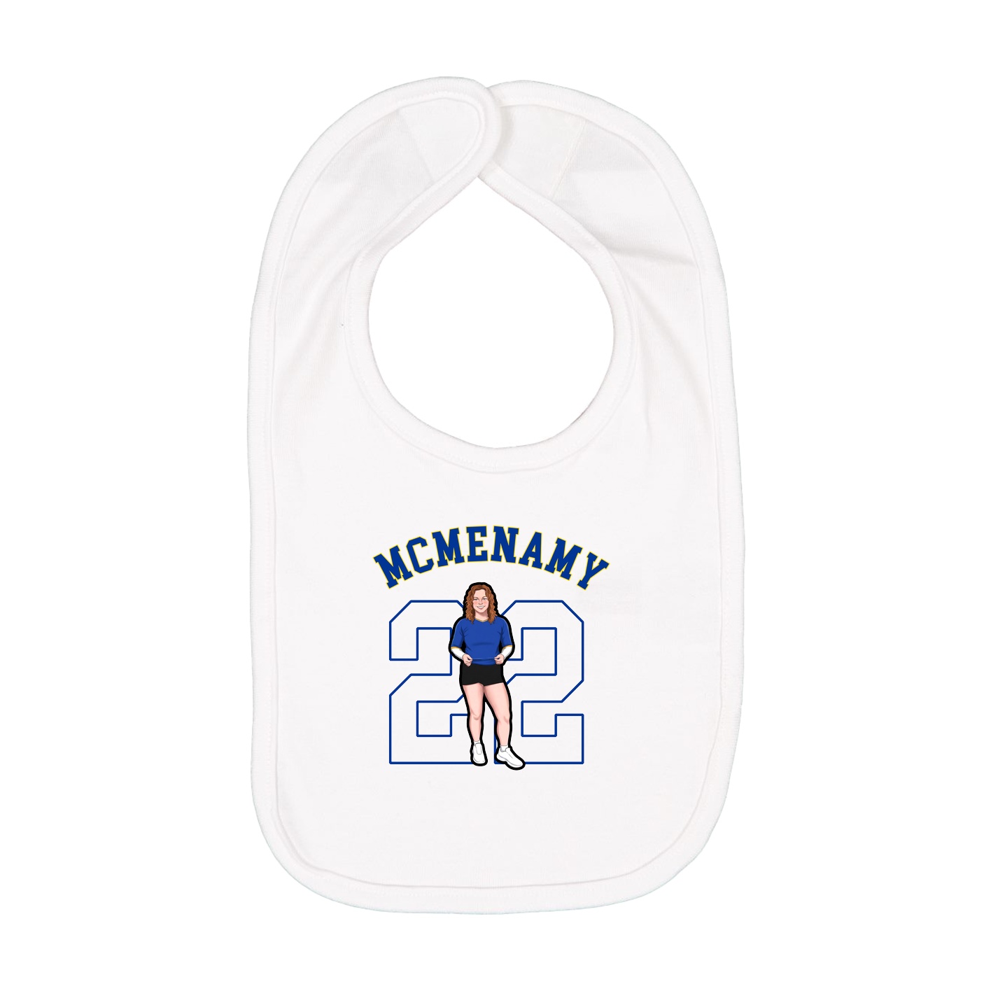 Infant Bib — Shirsey Arch in White