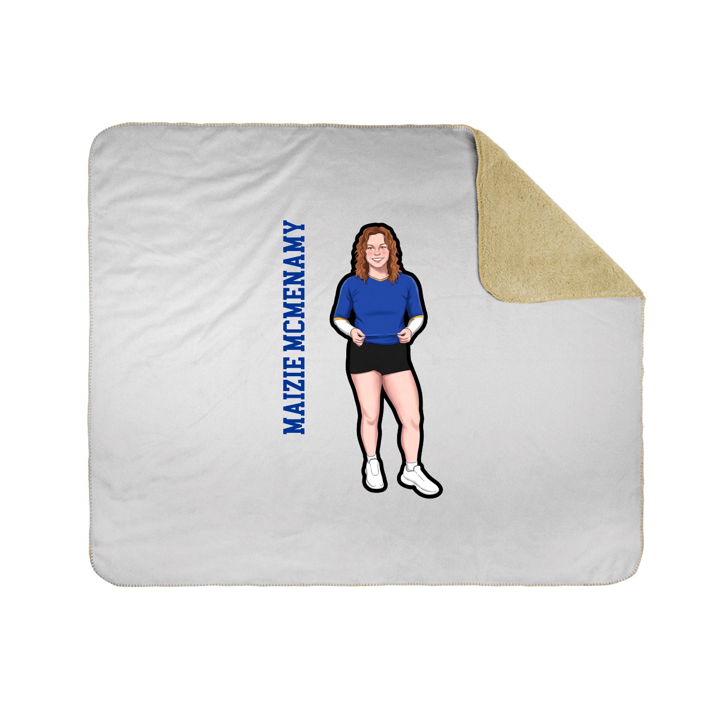 Throw Blanket — Name Vertical in White