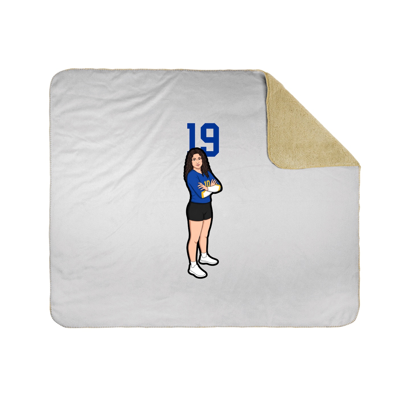 Throw Blanket — Number Top in White