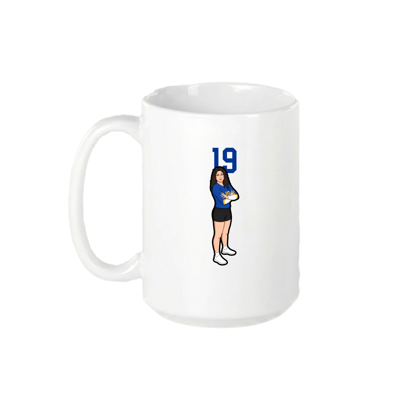 15oz Coffee Mug — Number Top in White