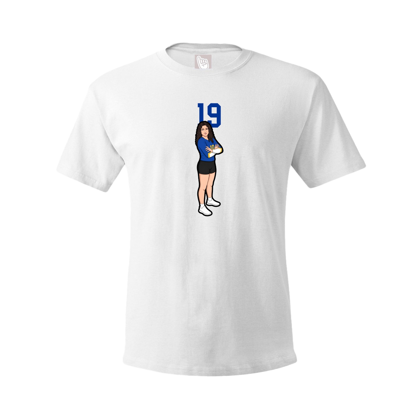 Youth Tee — Number Top in White