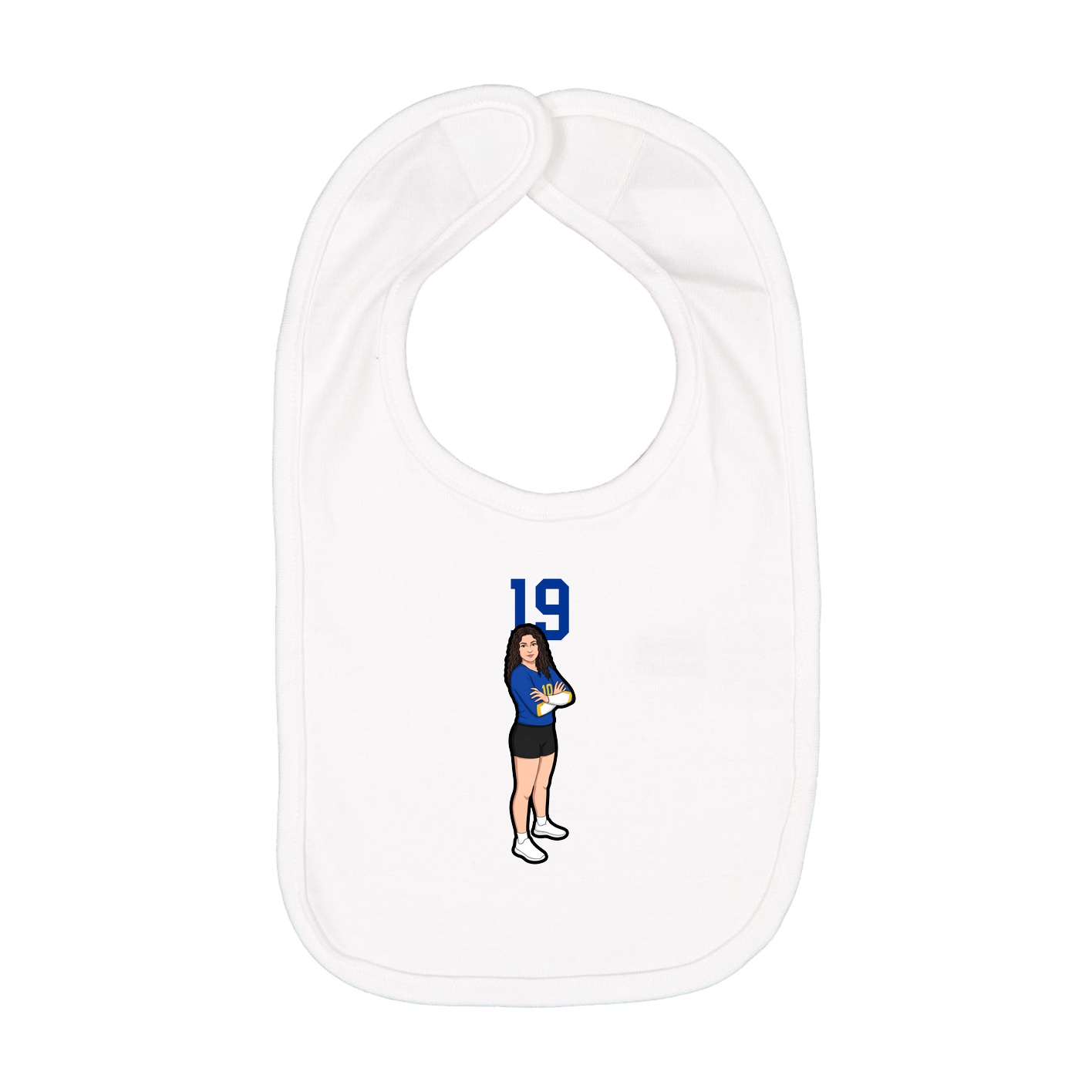 Infant Bib — Number Top in White