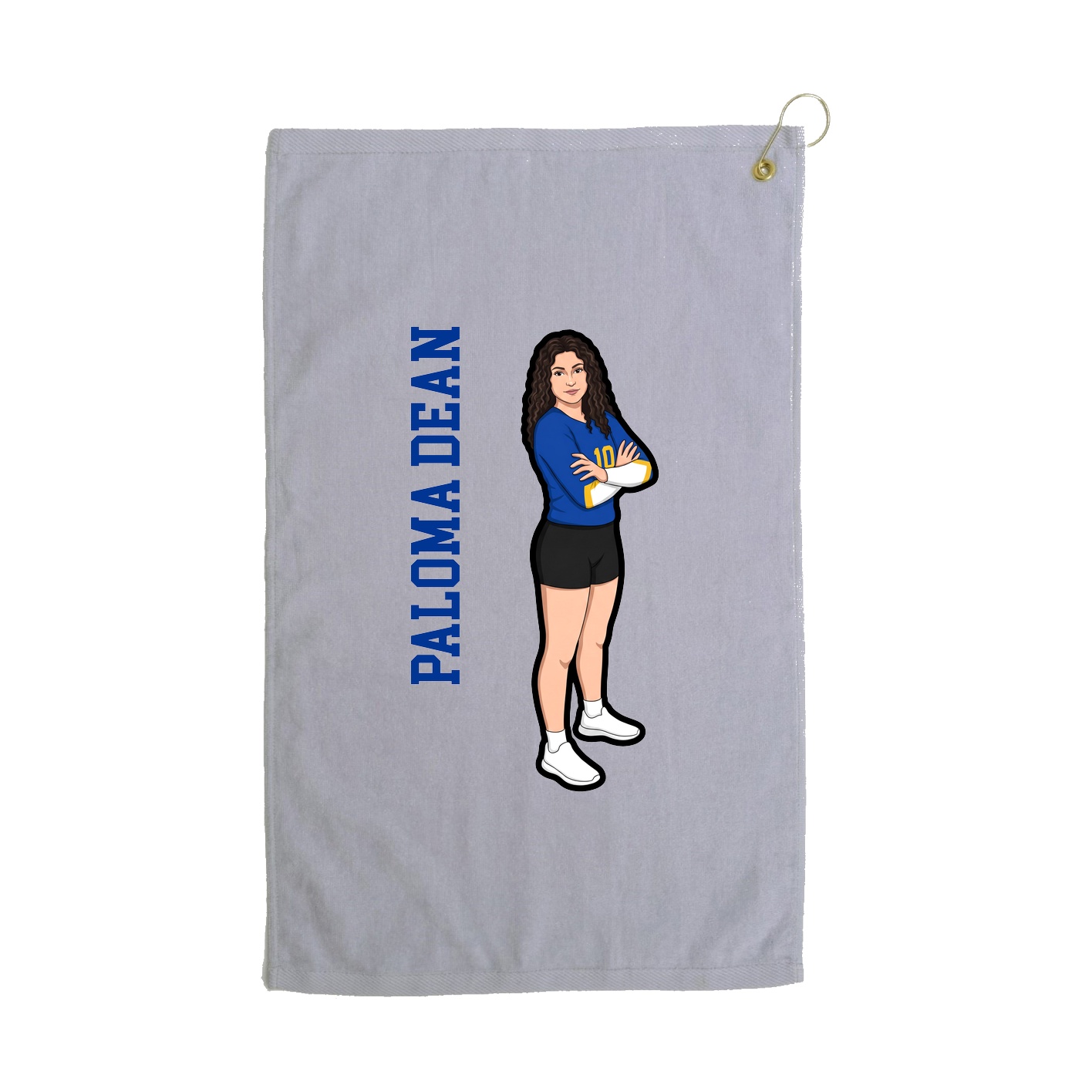 Golf Towel — Name Vertical in Grey