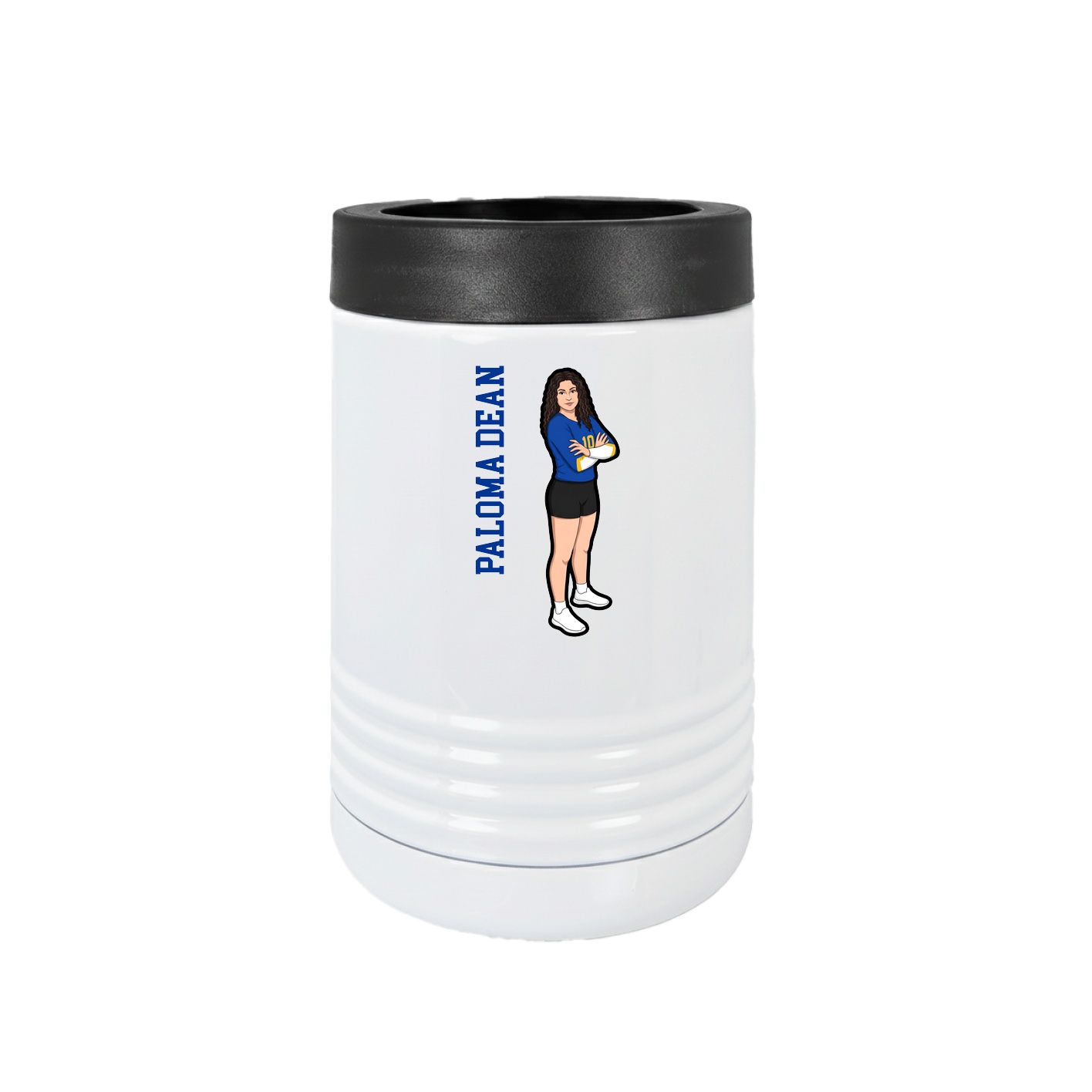 Beverage Holder — Name Vertical in White