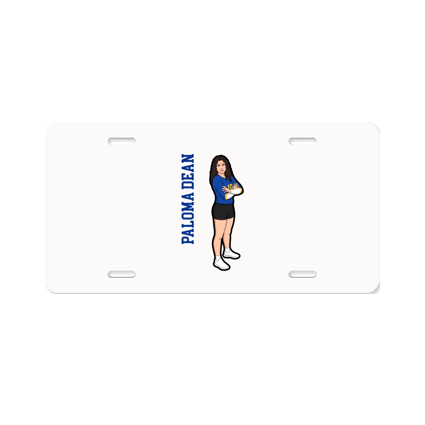 License Plate — Name Vertical in Classic