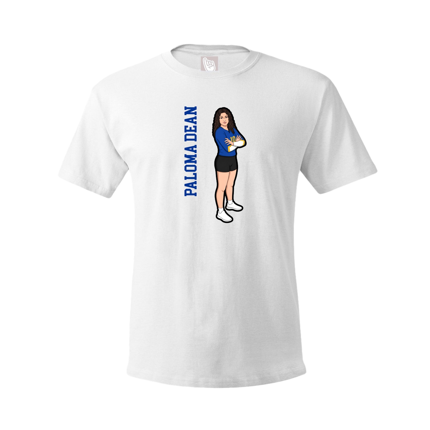 Youth Tee — Name Vertical in White