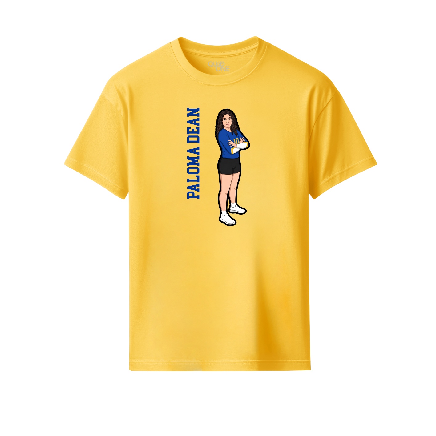 Youth Tee — Name Vertical in Yellow