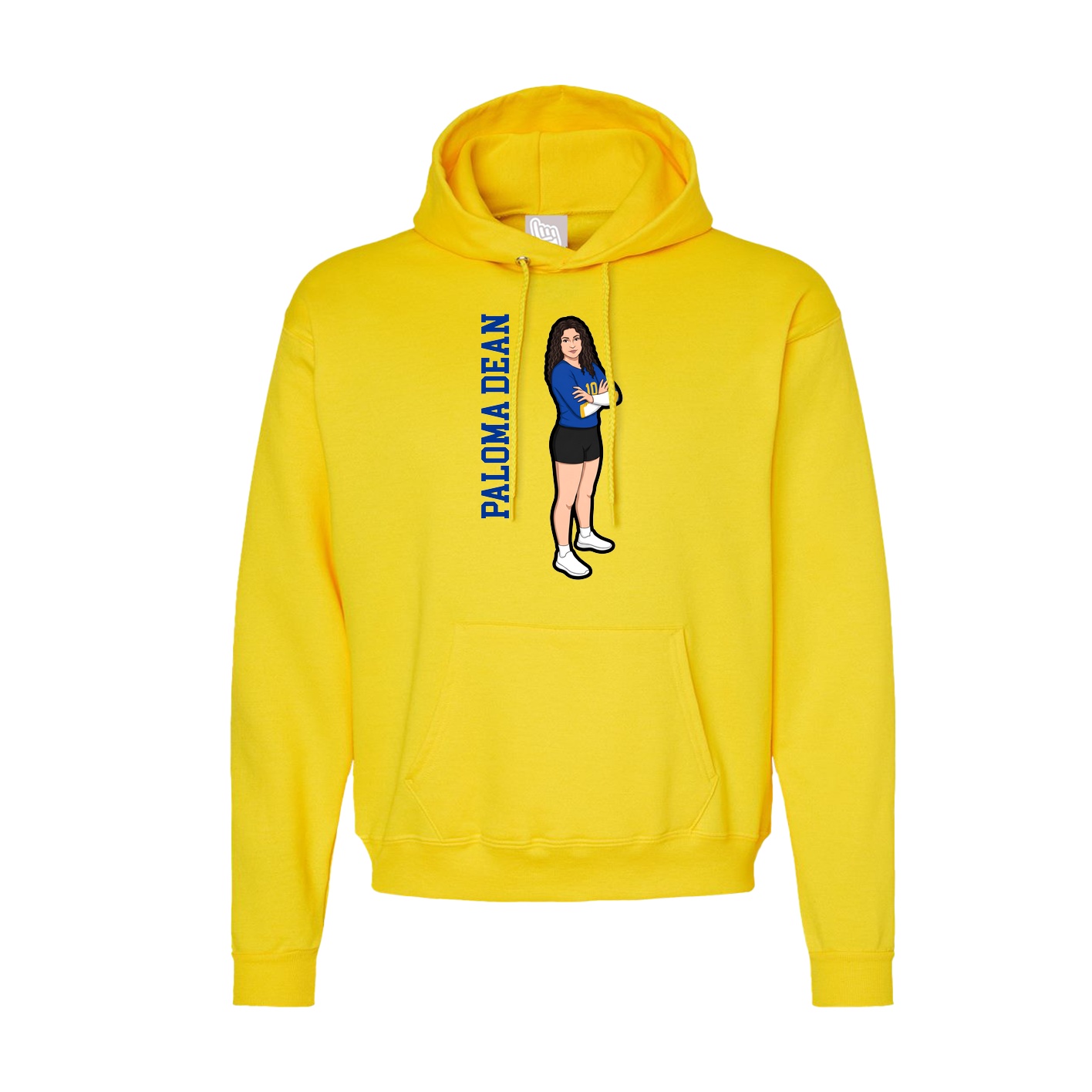 Hoodie — Name Vertical in Yellow