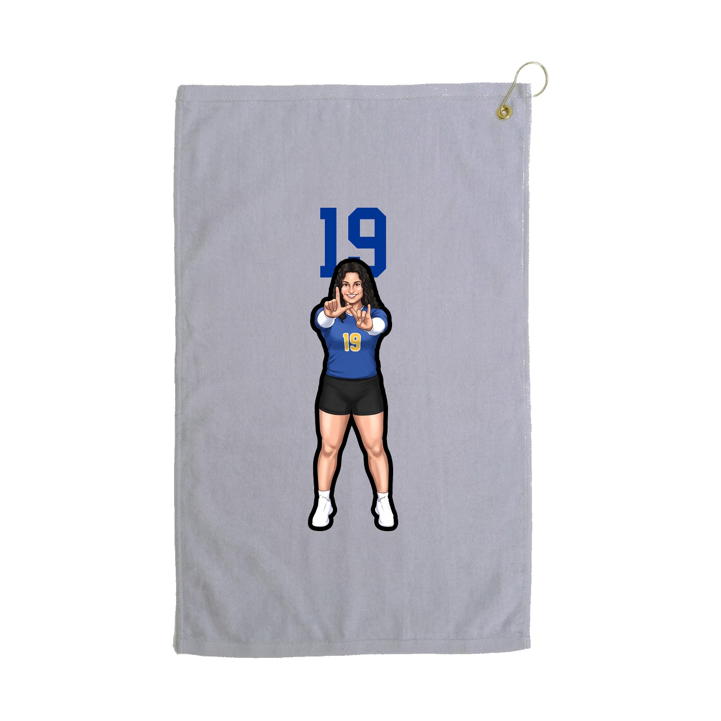 Golf Towel — Number Top in Grey