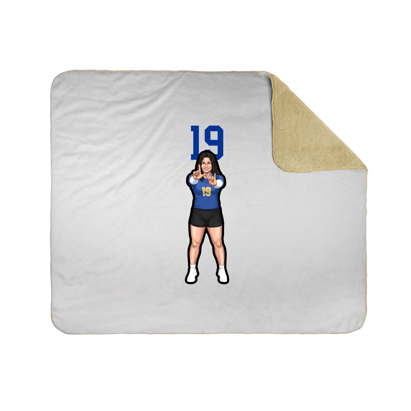 Throw Blanket — Number Top in White