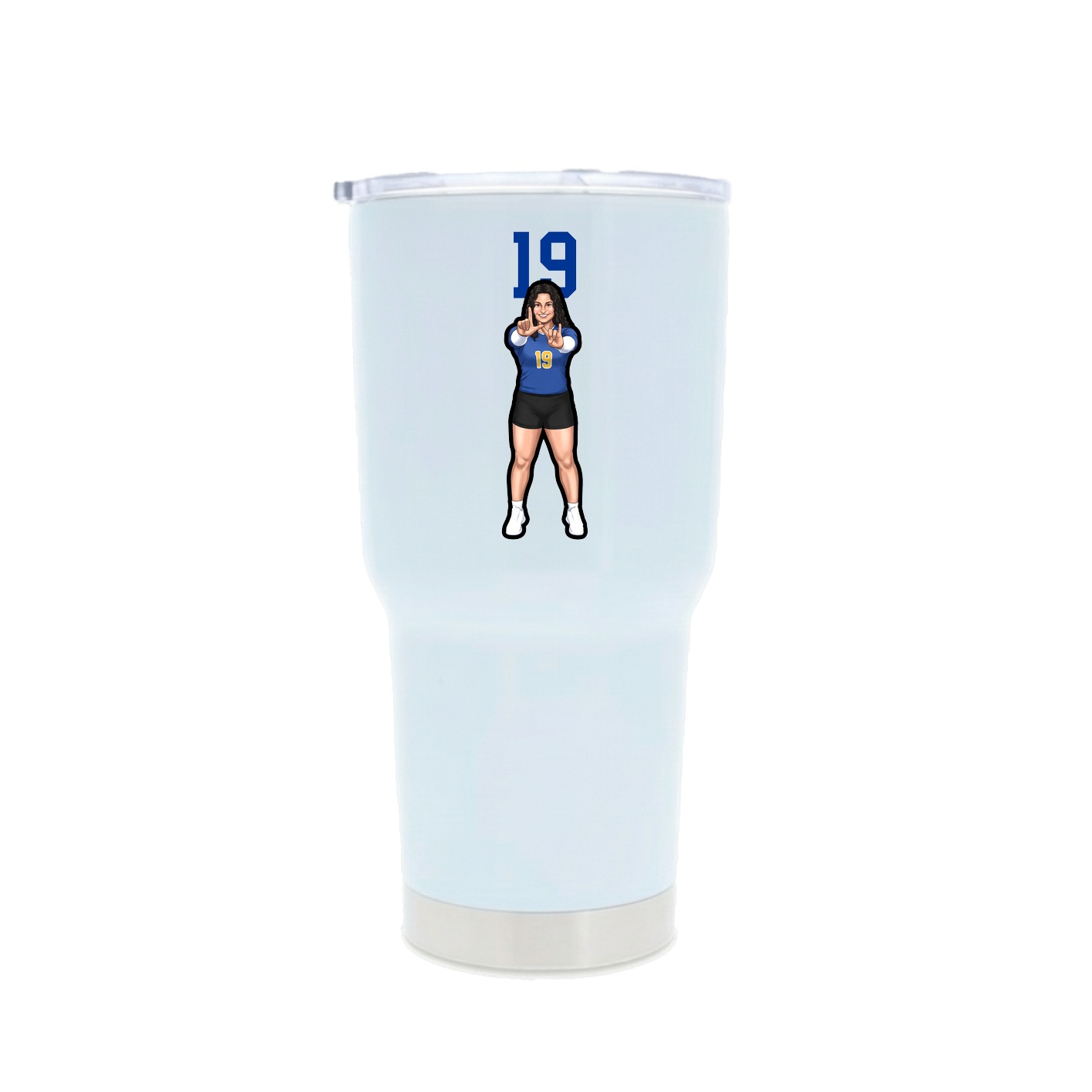 30oz Stainless Steel Tumbler — Number Top in White