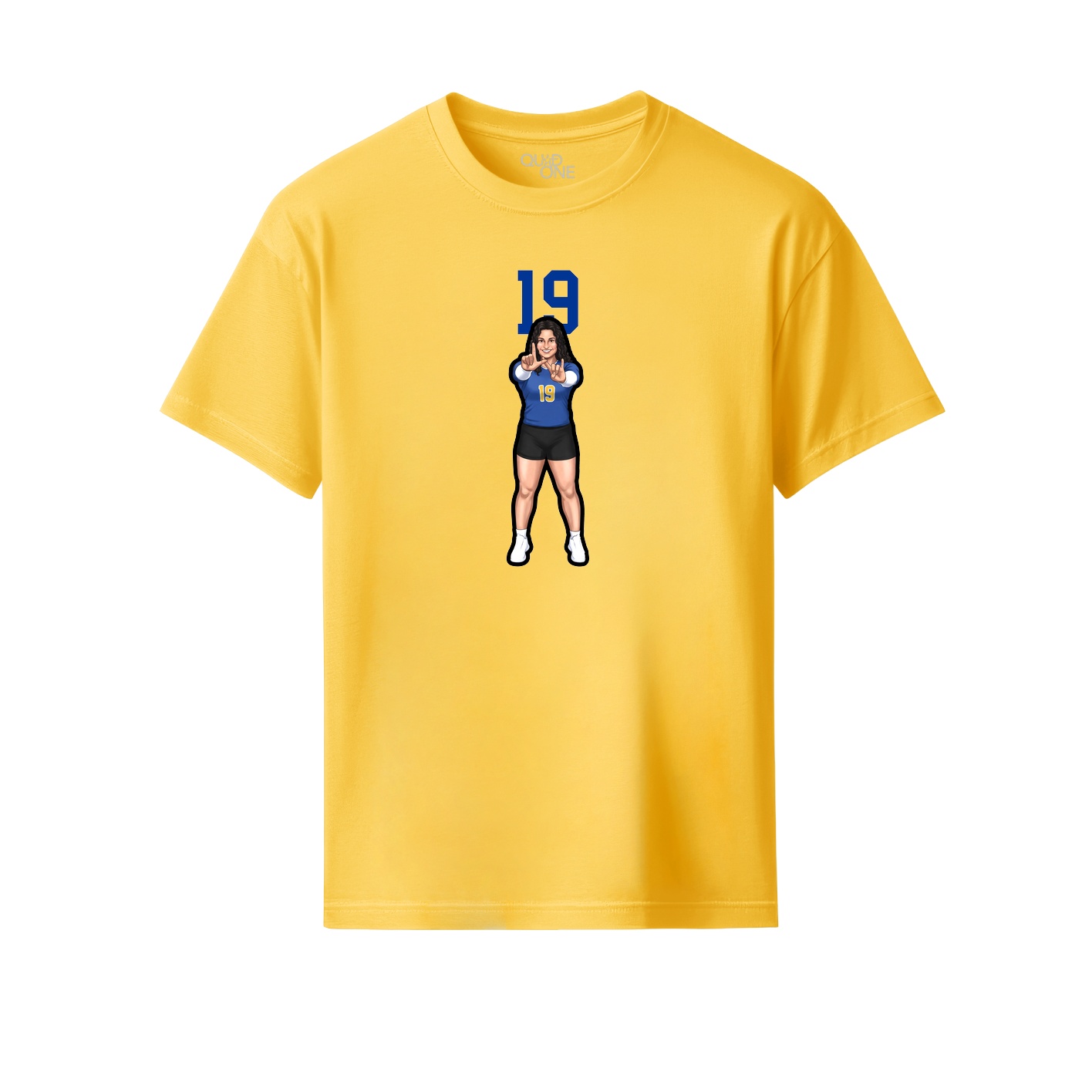Youth Tee — Number Top in Yellow