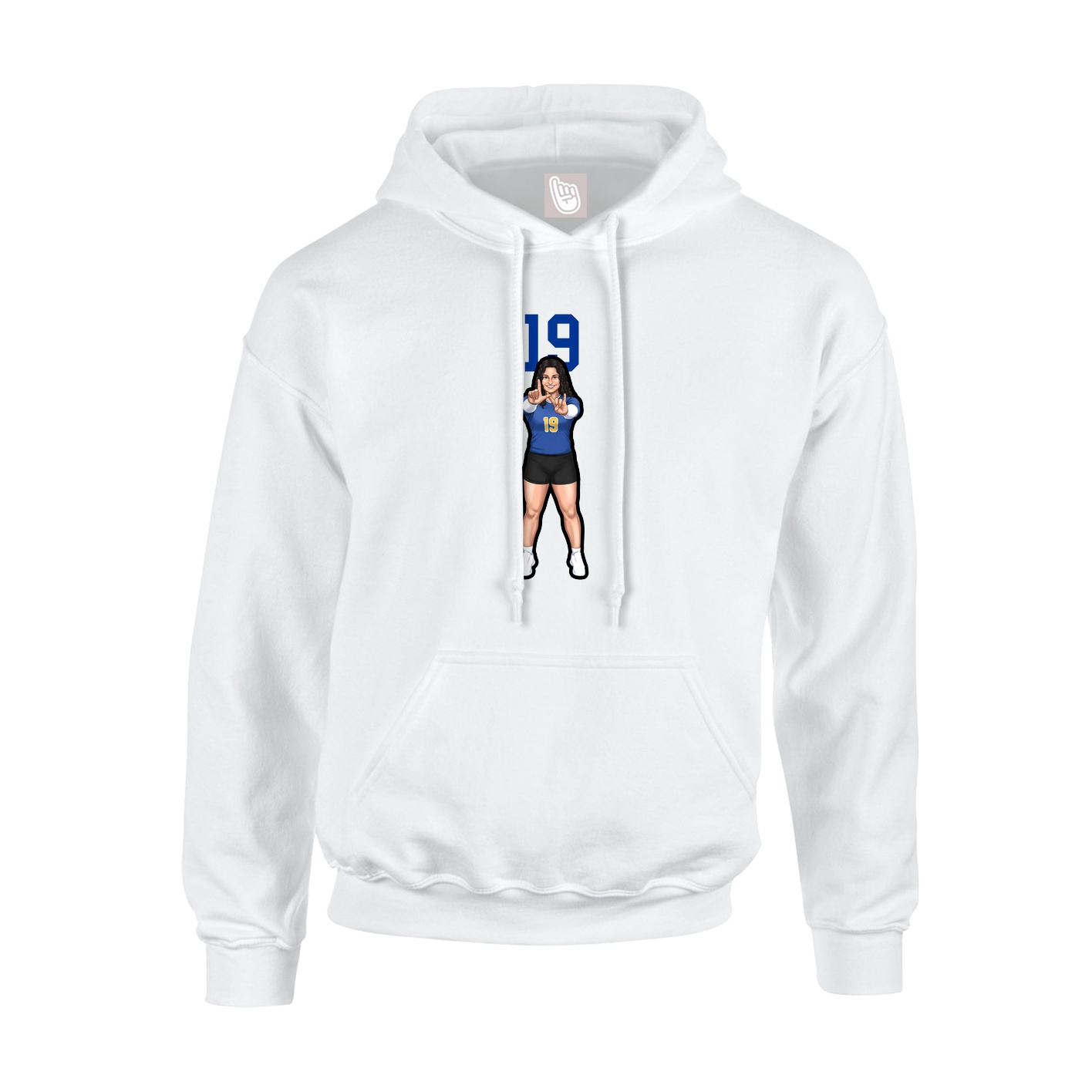 Hoodie — Number Top in White