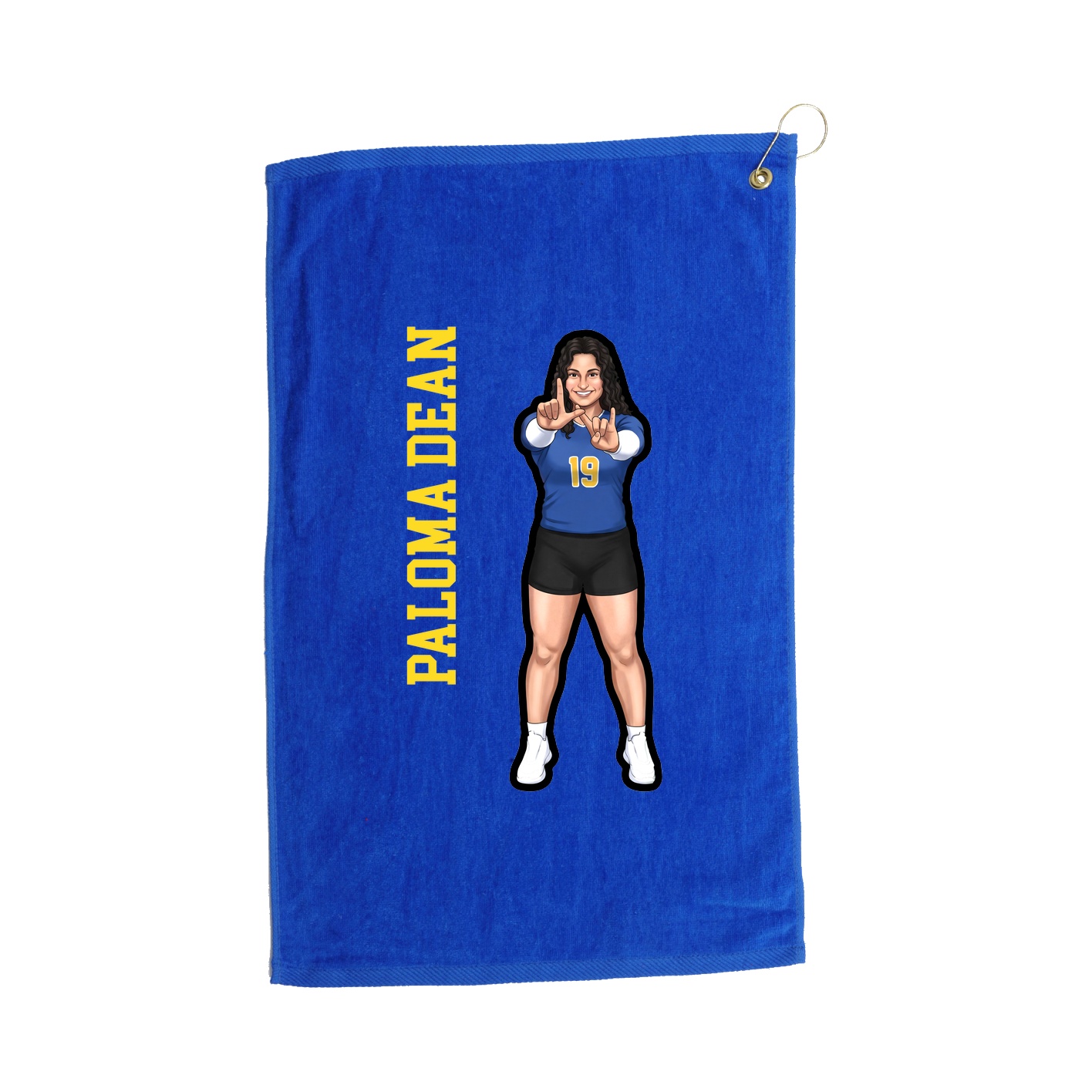 Golf Towel — Name Vertical in Royal