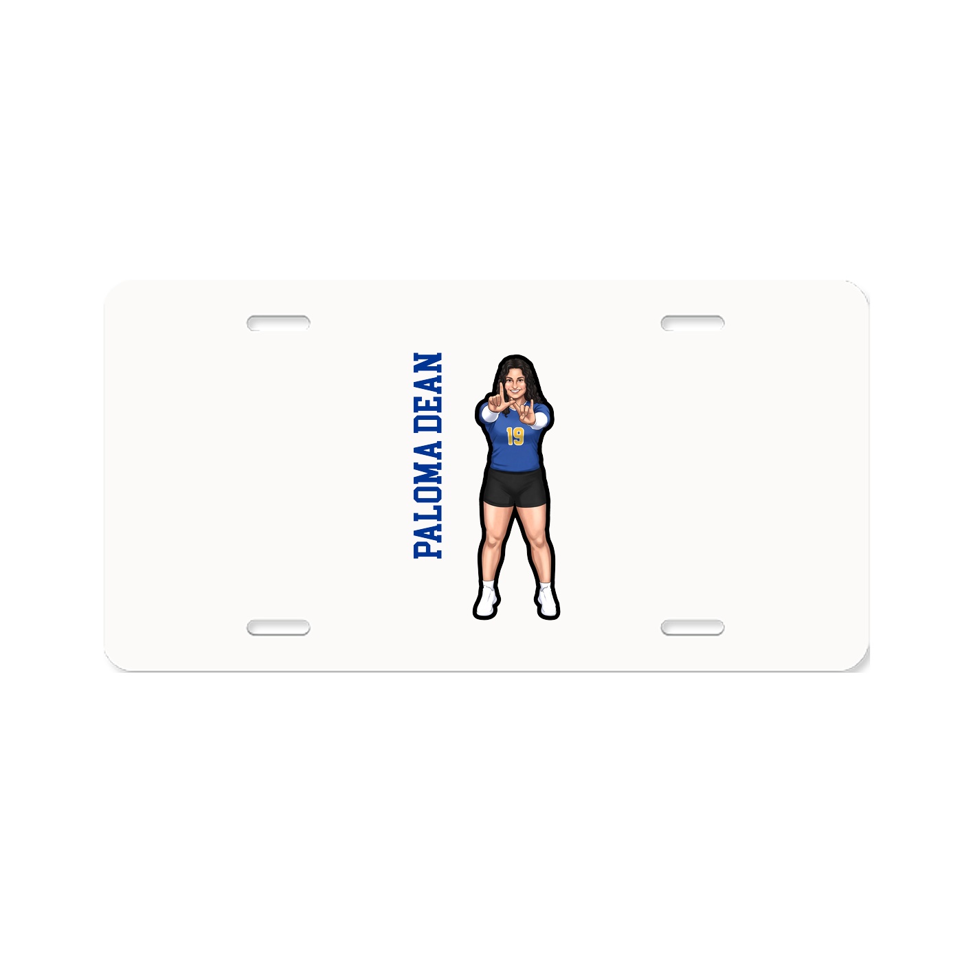 License Plate — Name Vertical in Classic