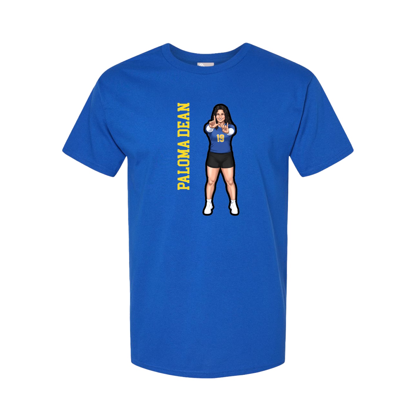 Youth Tee — Name Vertical in Royal