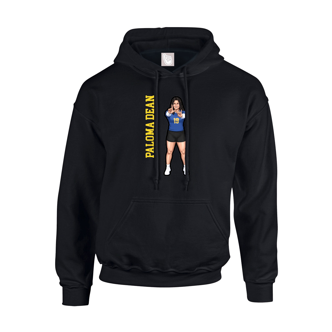 Youth Hoodie — Name Vertical in Black