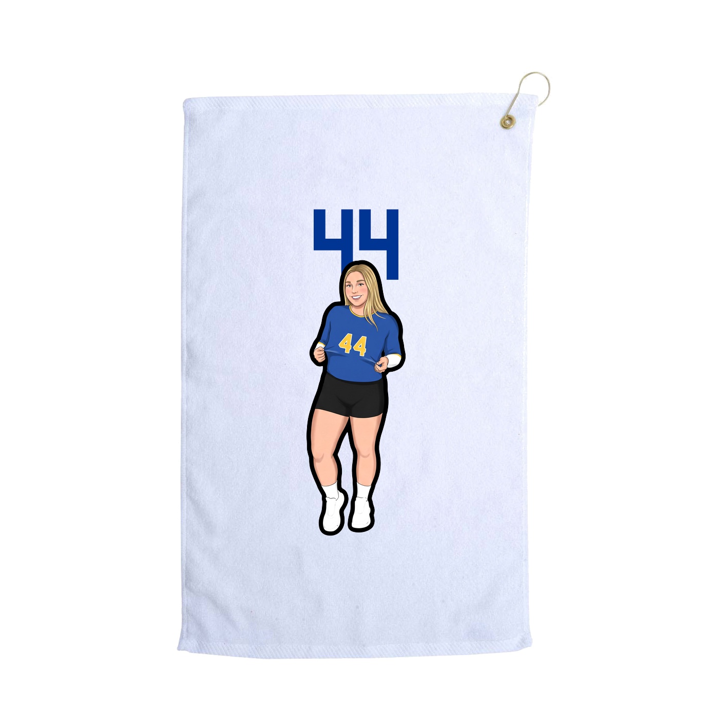 Golf Towel — Number Top in White