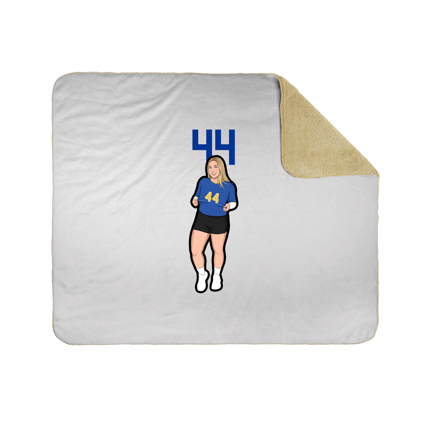 Throw Blanket — Number Top in White