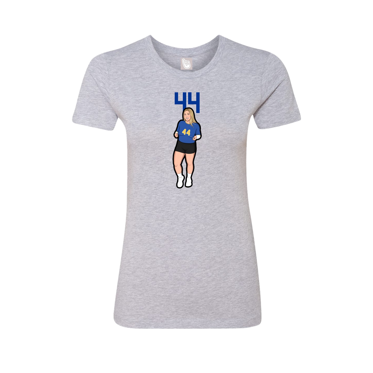 Fitted Women's Tee — Number Top in Grey