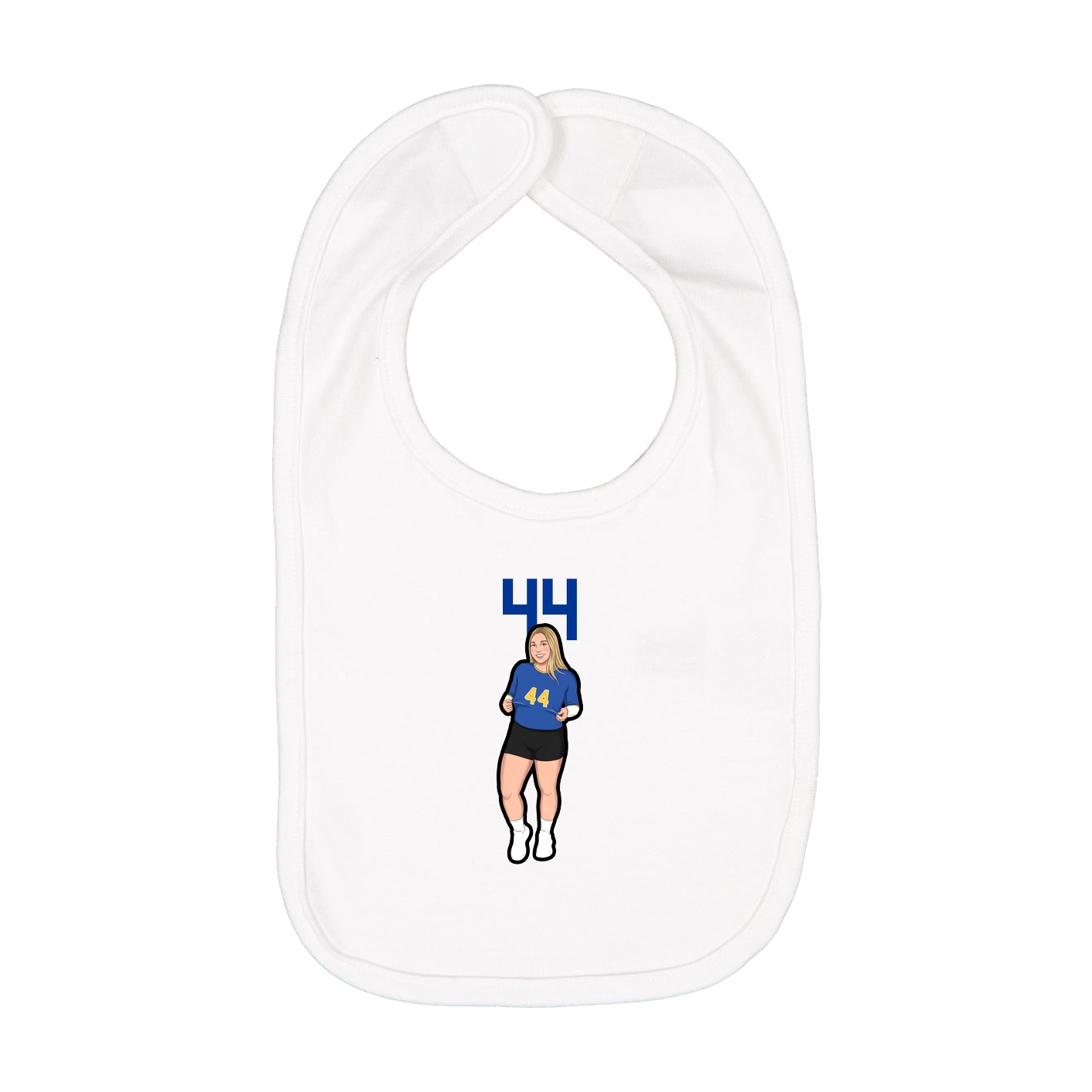 Infant Bib — Number Top in White