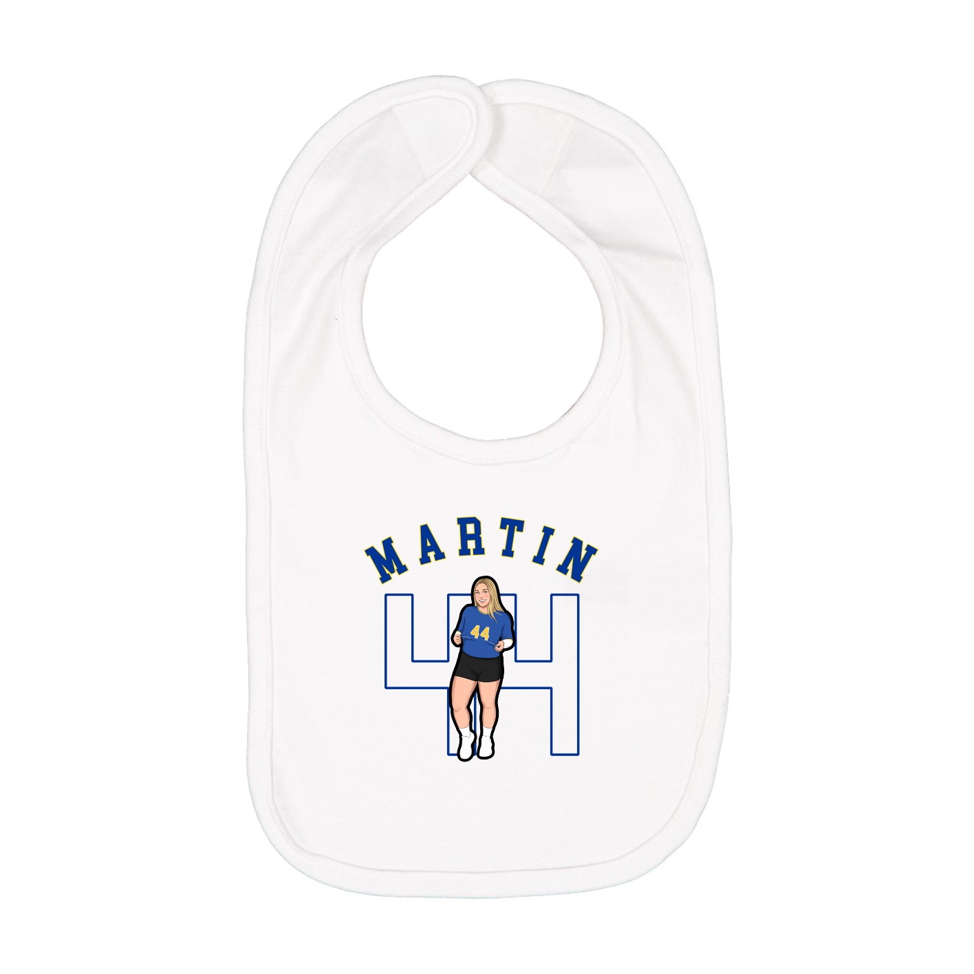 Infant Bib — Shirsey Arch in White