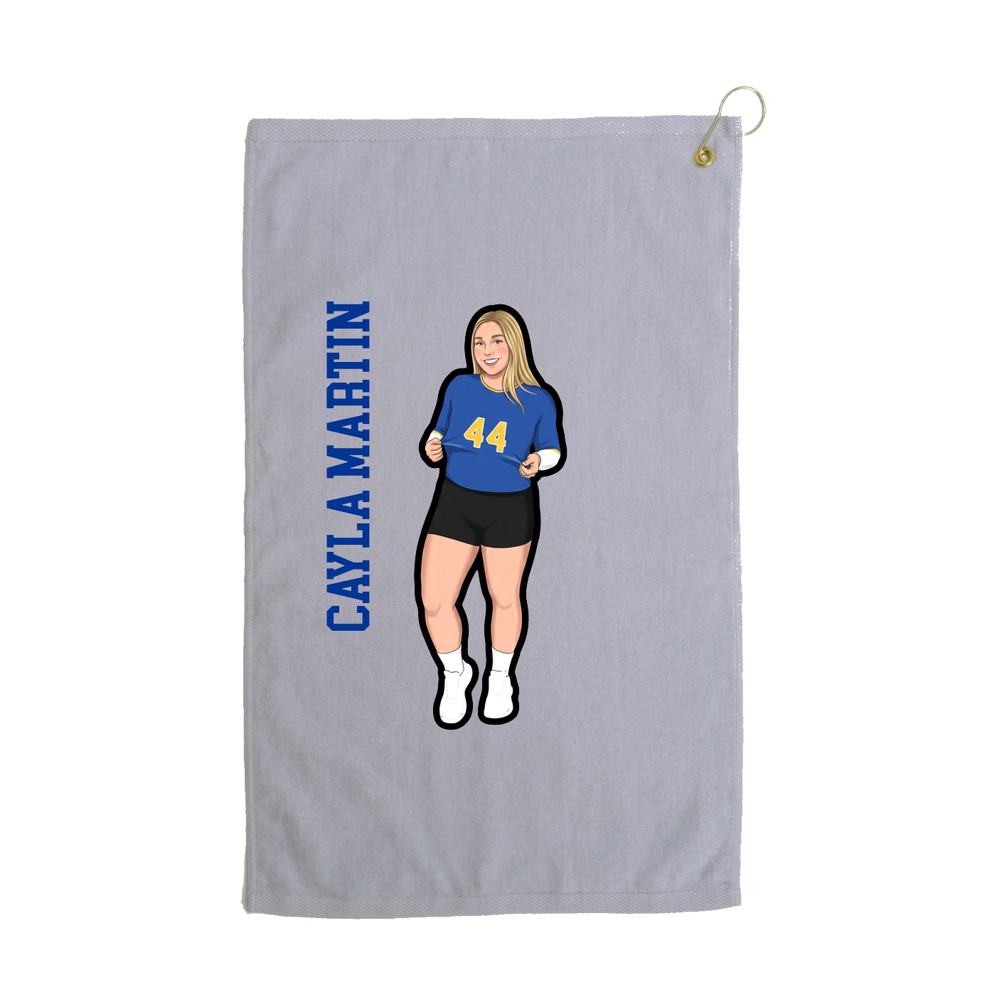 Golf Towel — Name Vertical in Grey