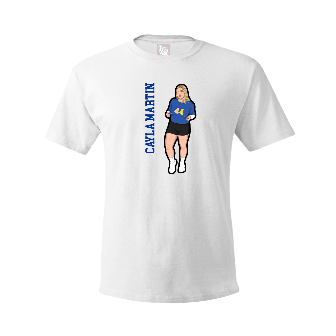Tee — Name Vertical in White