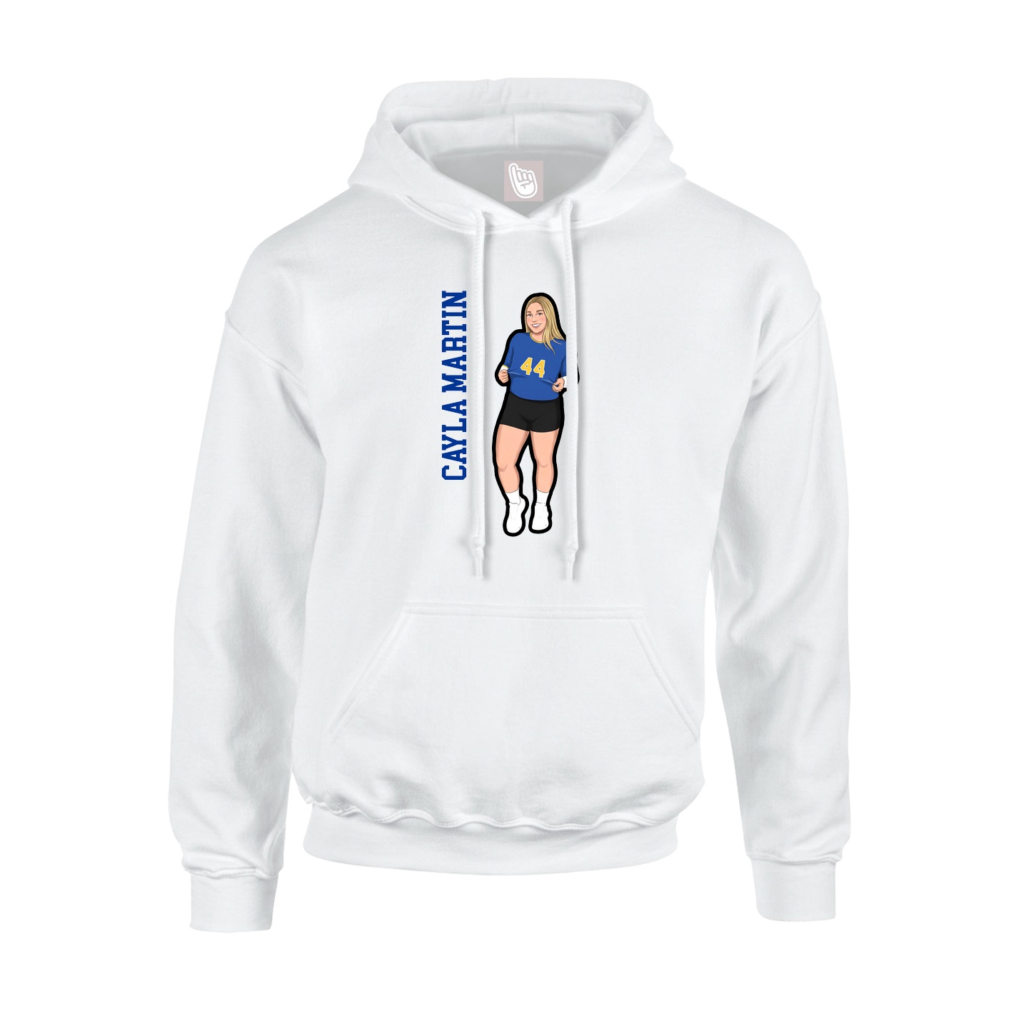 Youth Hoodie — Name Vertical in White