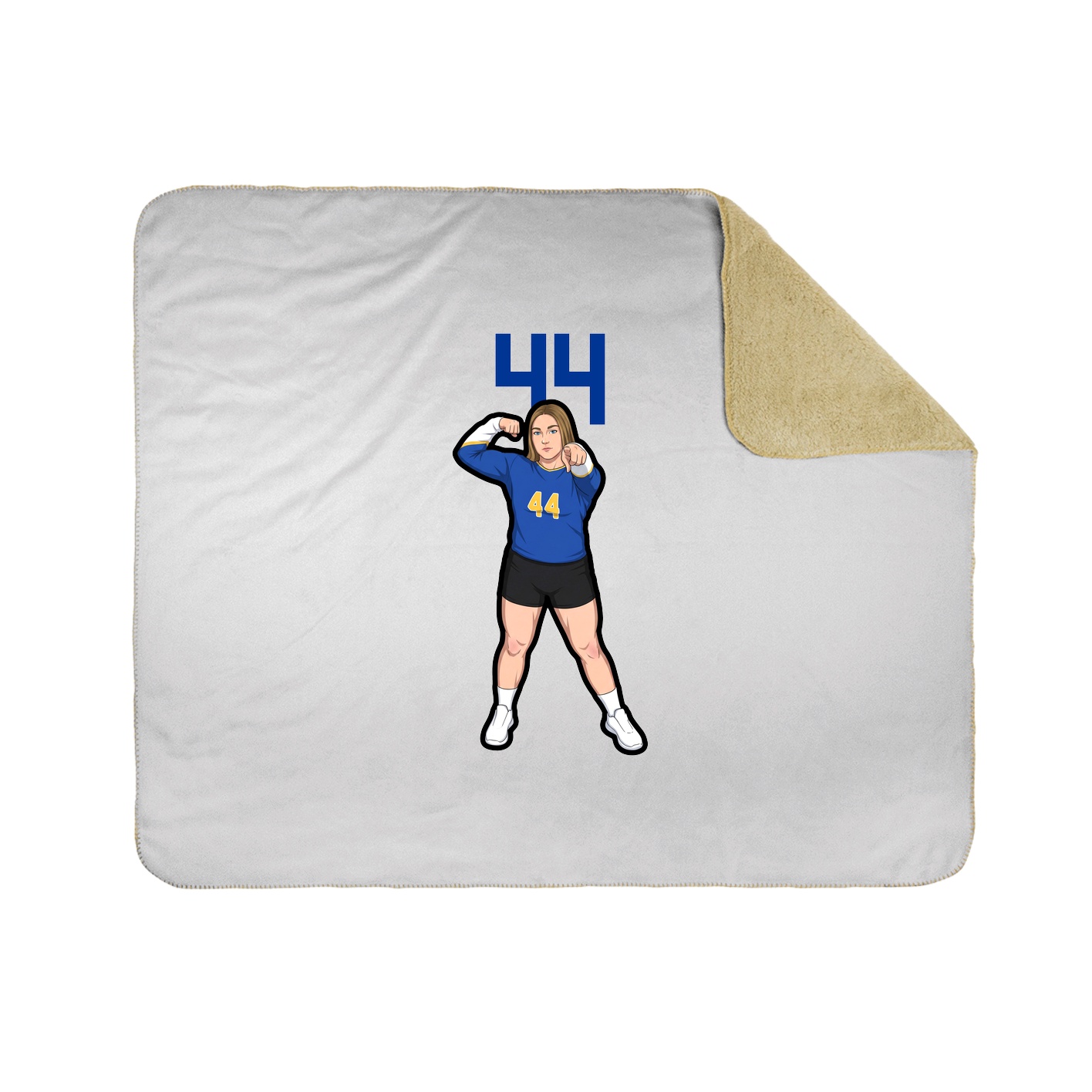Throw Blanket — Number Top in White