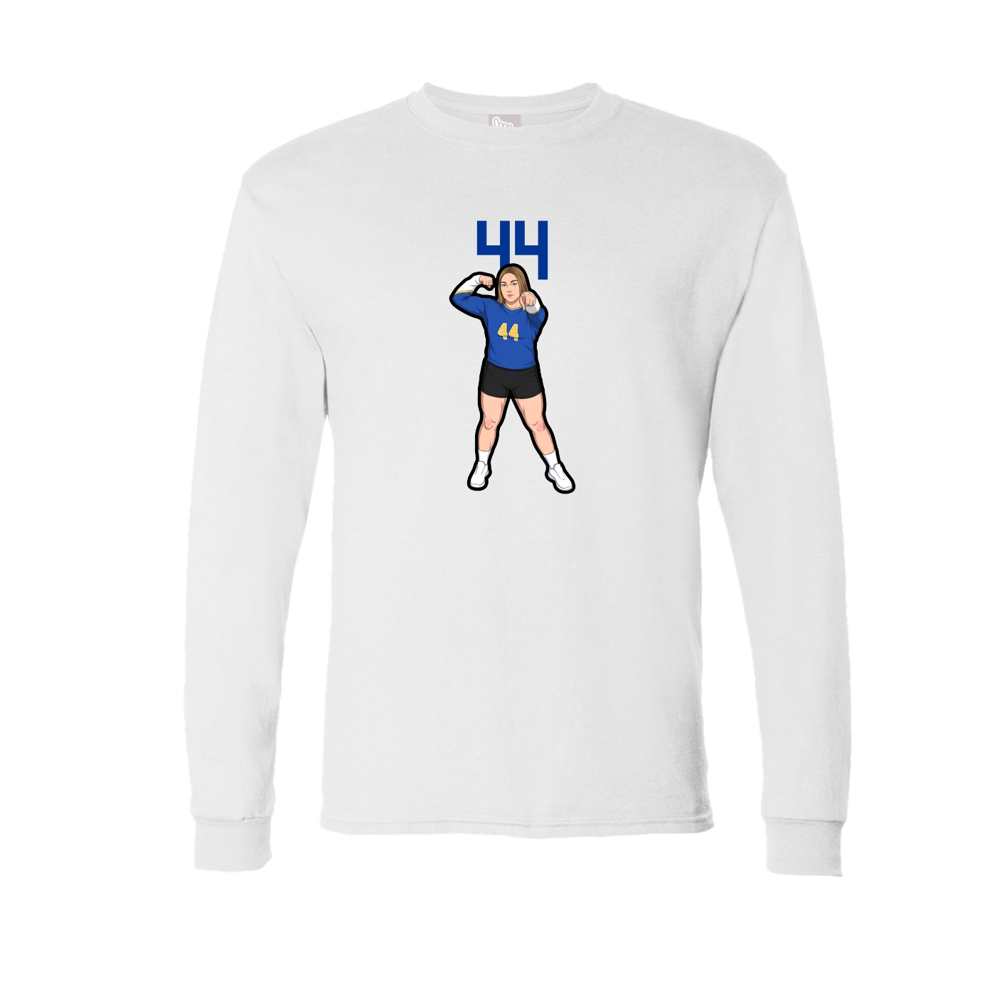 Long Sleeve Tee — Number Top in White