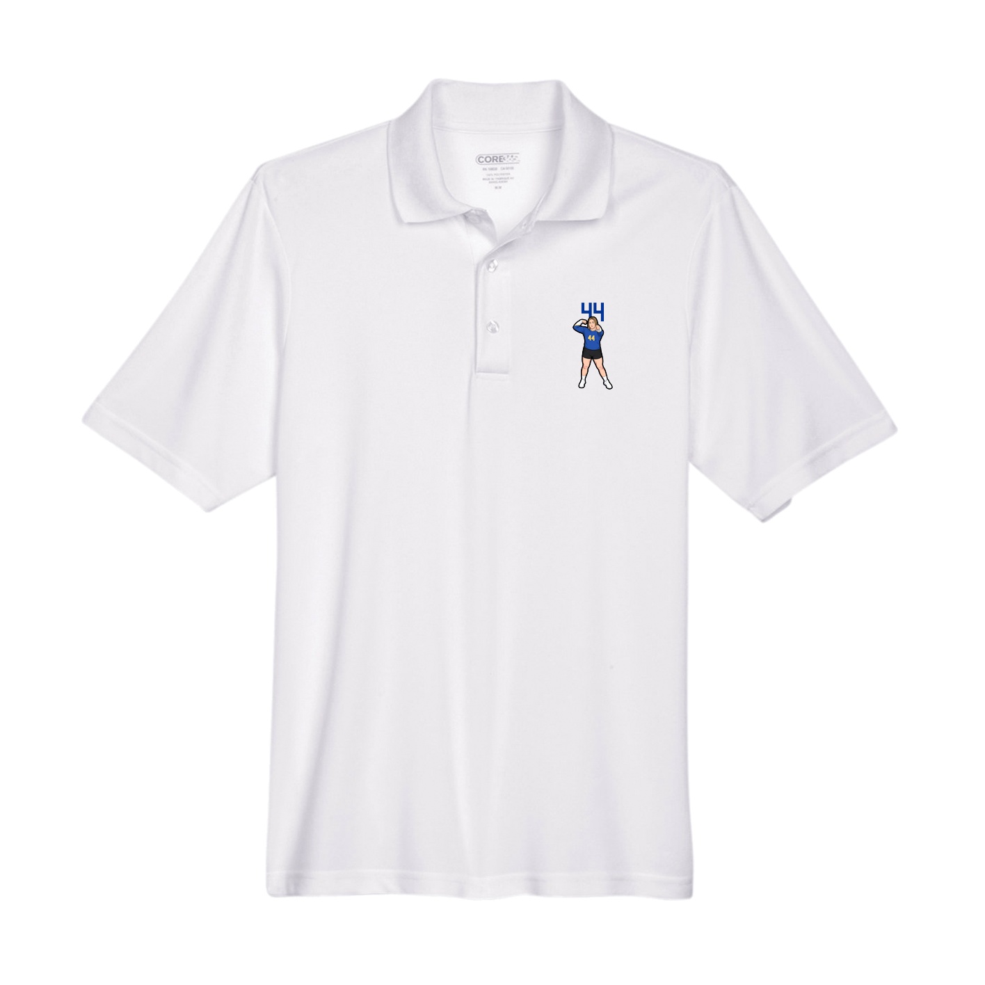 Performance Polo — Number Top in White