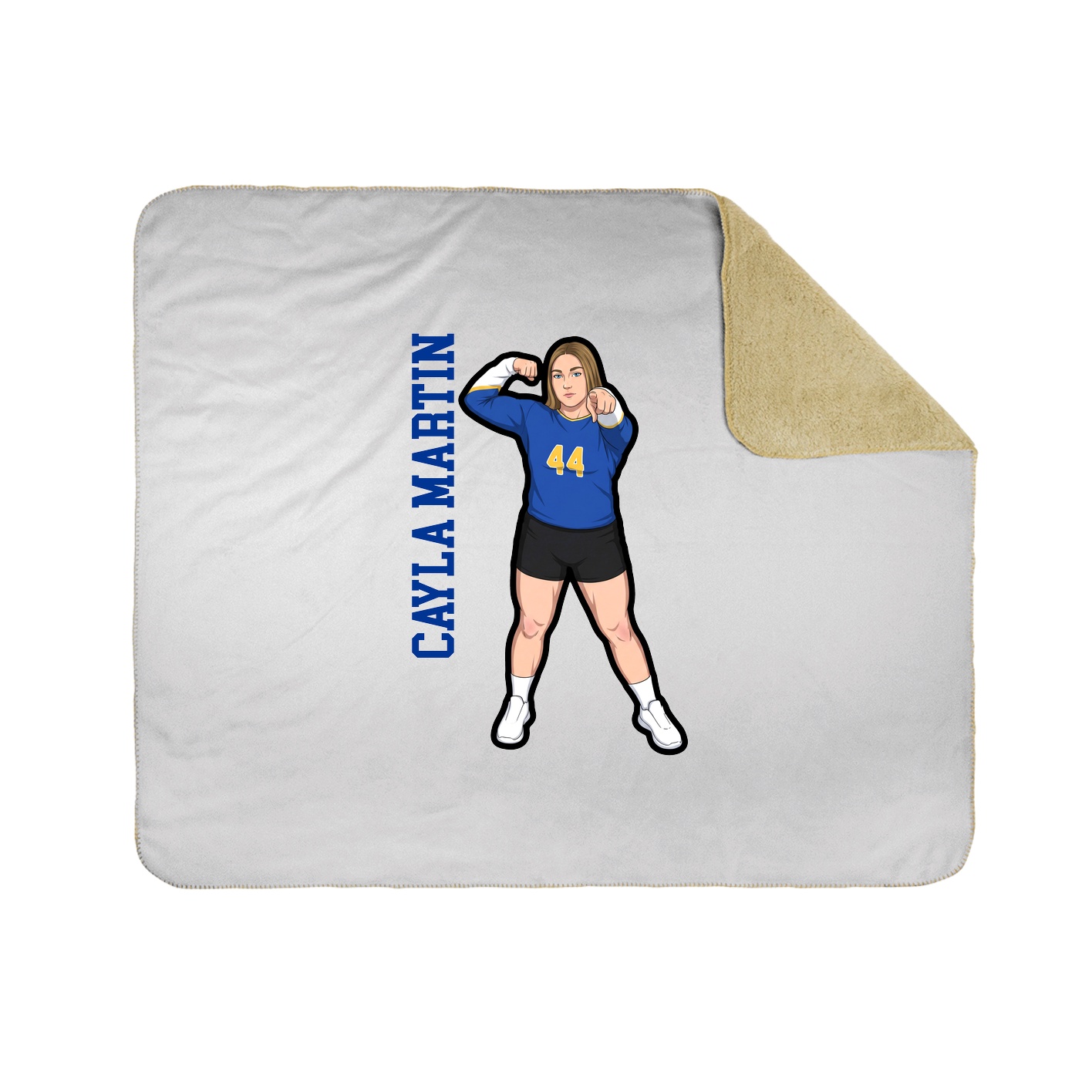 Throw Blanket — Name Vertical in White