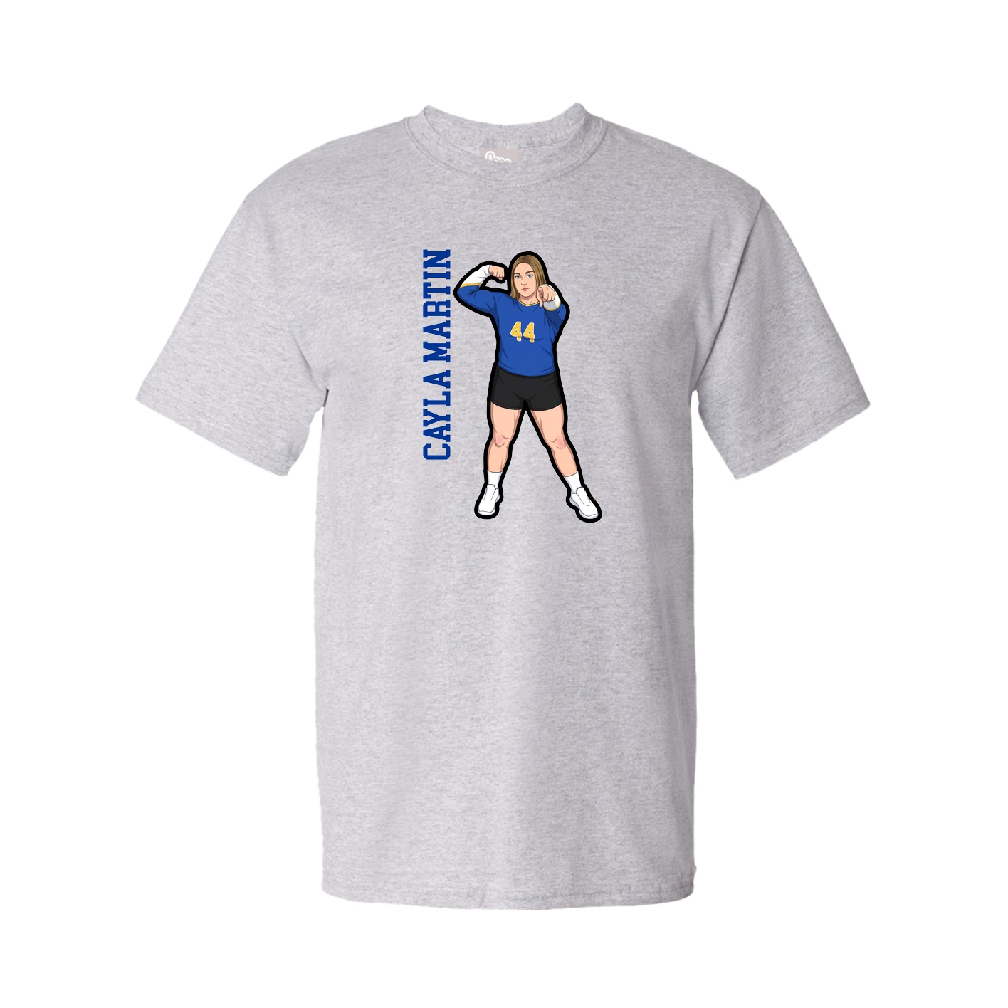Tee — Name Vertical in Grey