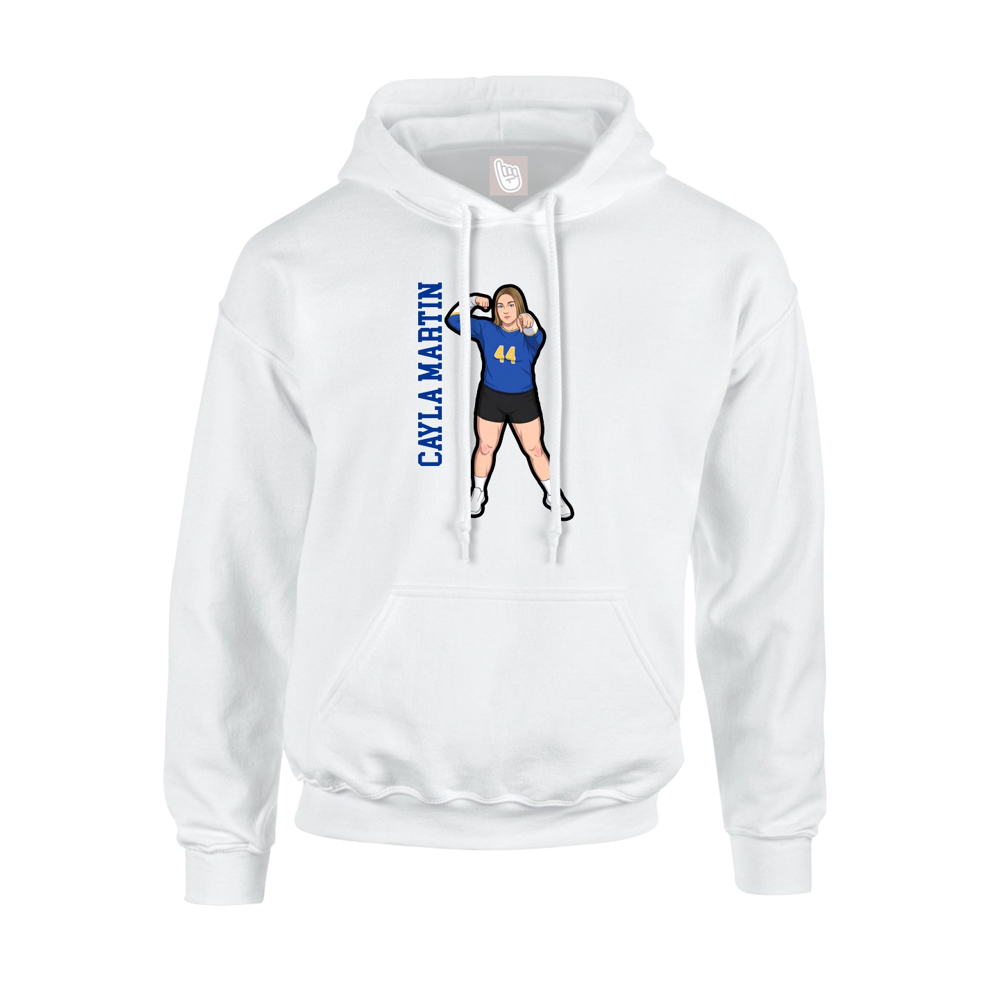 Youth Hoodie — Name Vertical in White