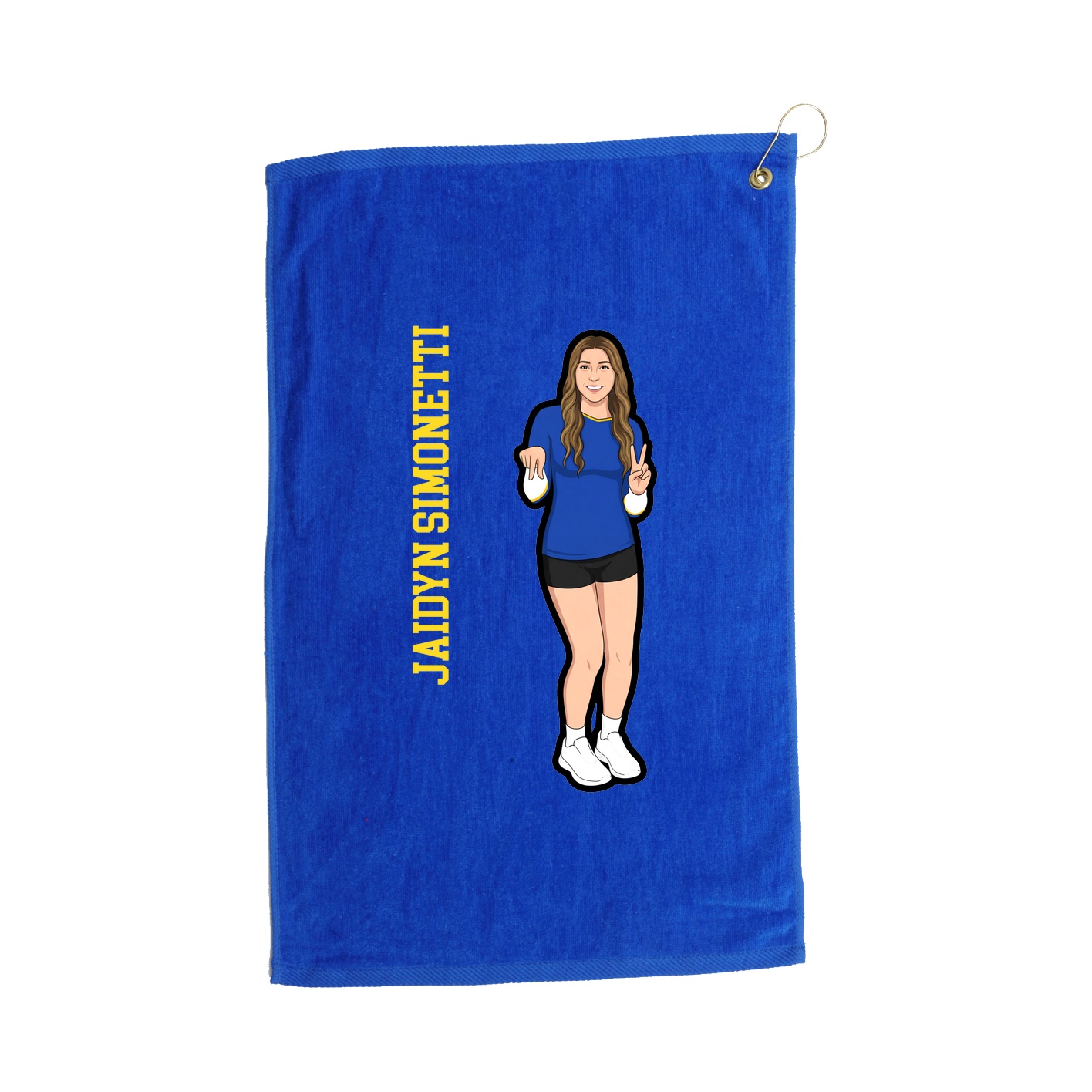 Golf Towel — Name Vertical in Royal